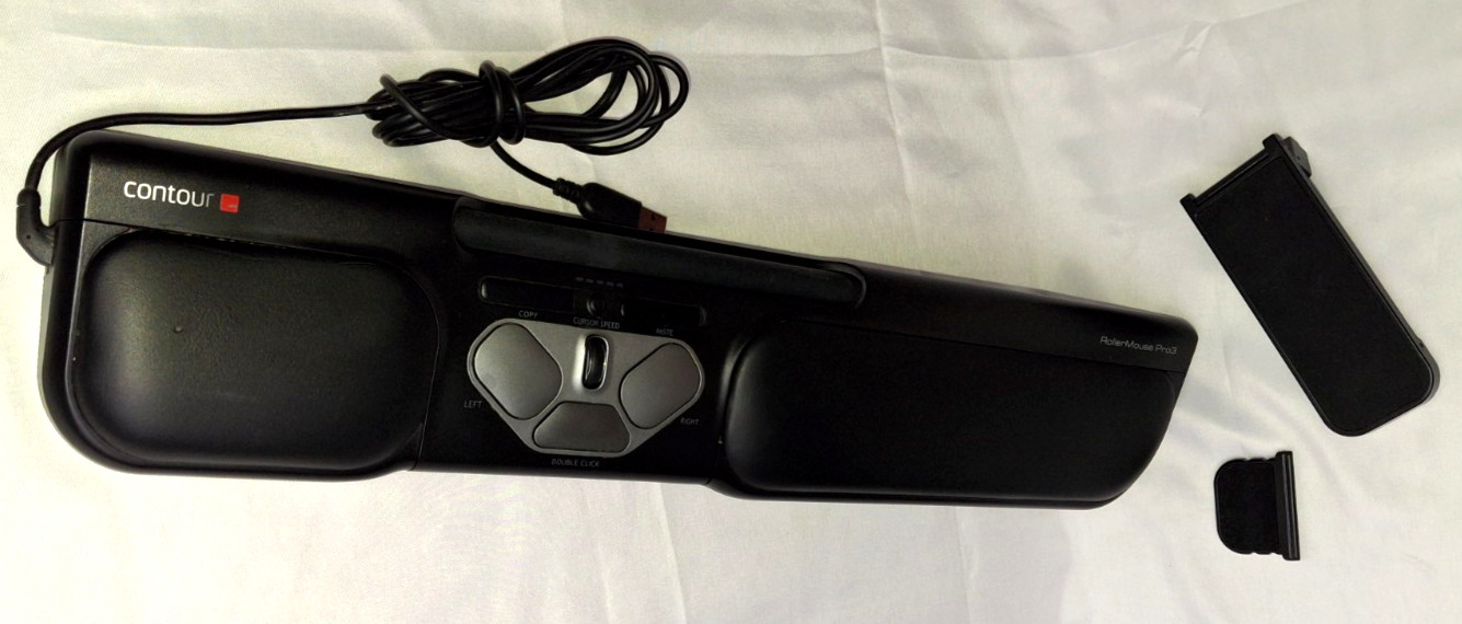 Contour Design RollerMouse Pro3 Wired Ergonomic Padded Roller Mouse Black Works