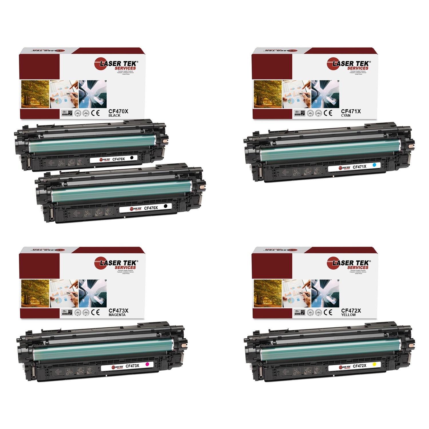 5Pk LTS 657X BCMY HY Compatible for HP LaserJet M681 M682 Toner Cartridge