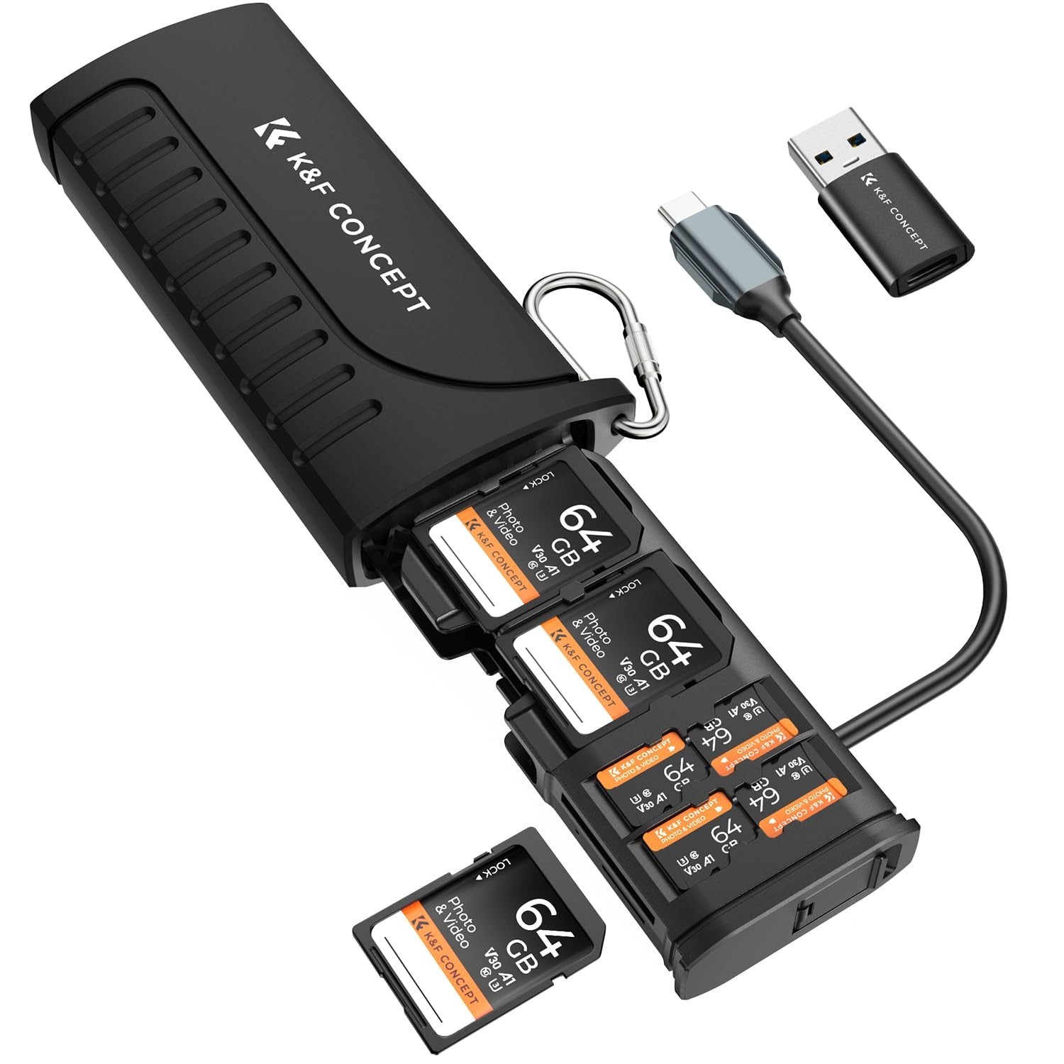 2-in-1 SD Card Reader Adapter, UHS-II, SD 4.0, Micro SD, USB 3.1, Fast Data Tran