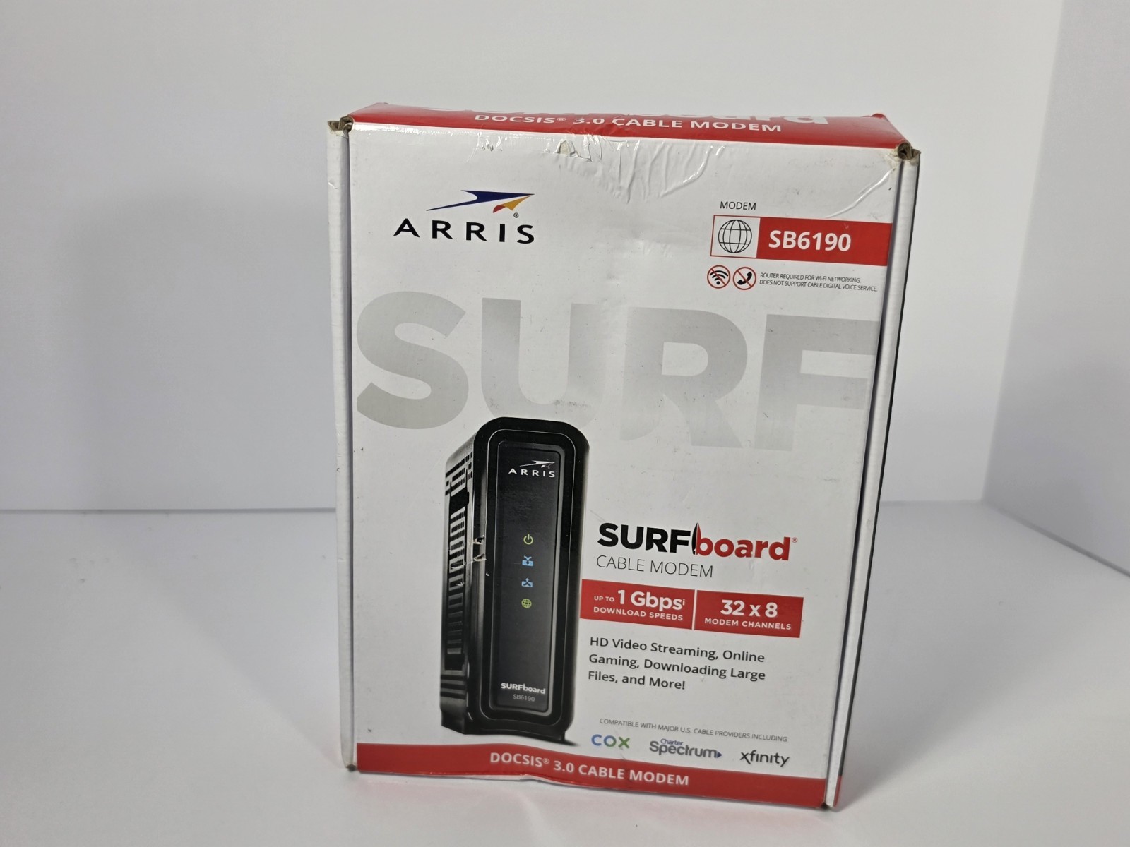ARRIS SURFboard SB6190 Cable Modem DOCSIS 3.0 32x8 Gigabit Original Box