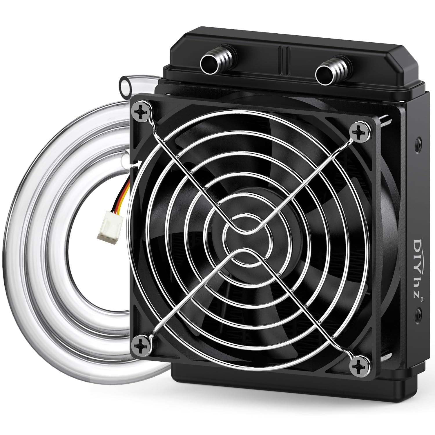 DIYhz 120mm Aluminum Water Cooling Radiator, 12 Pipe, 120mm, Y-fan-120mm
