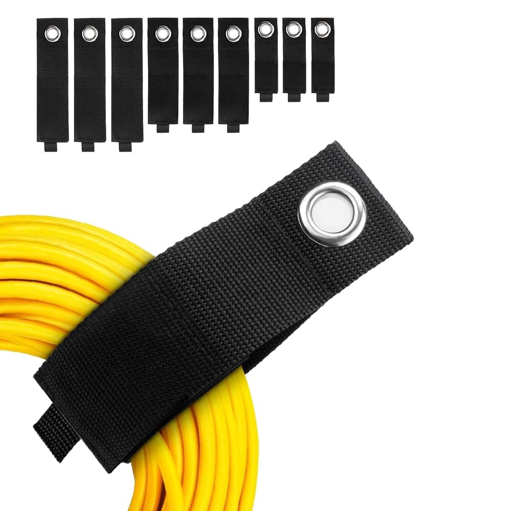 Heavy Duty Storage Straps 9 Pack Hook Loop Hanging Extension Tool Cord Straps