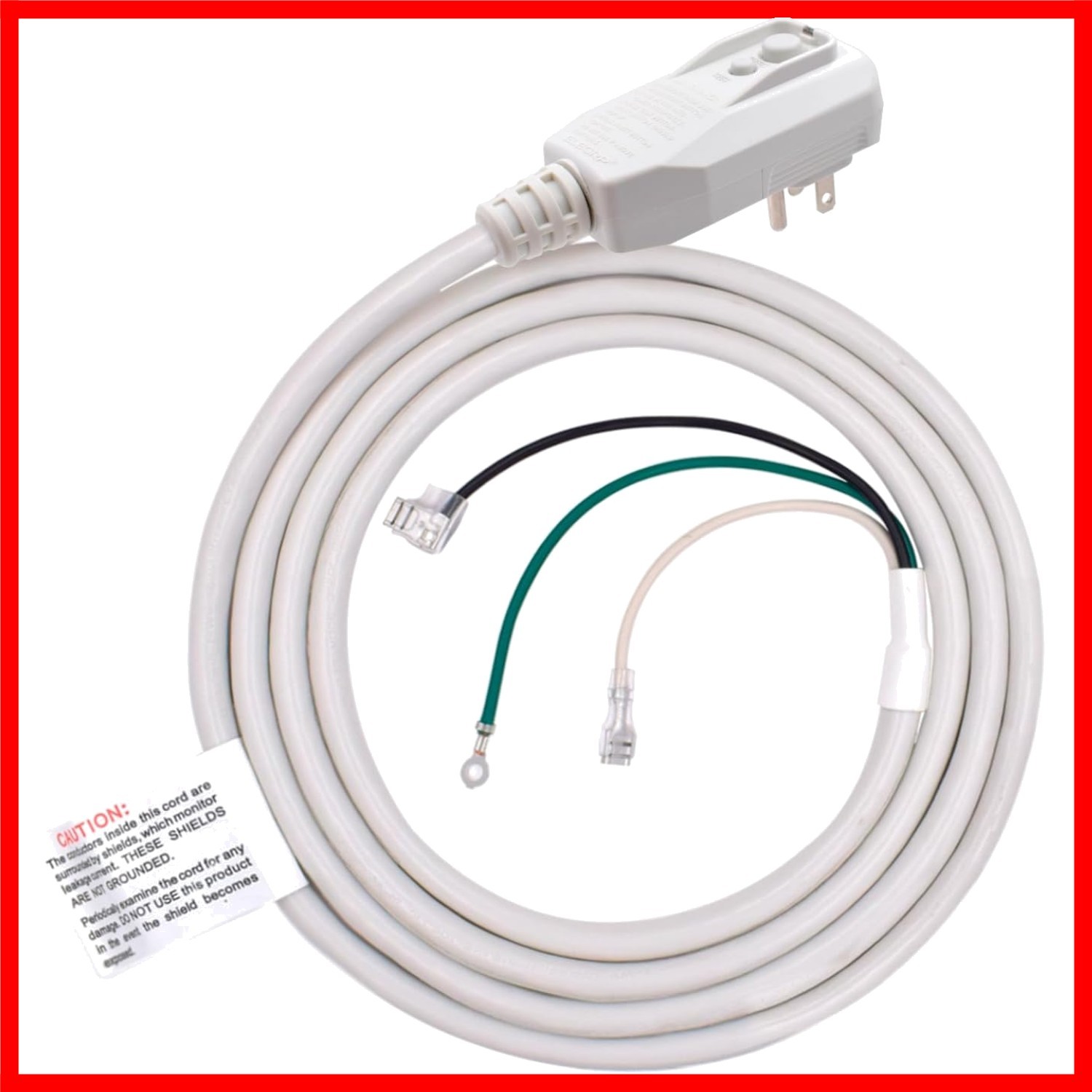 14AWG LCDI A/C Power Cord - 7.5FT Leakage Current Detection, 15A,  Approved