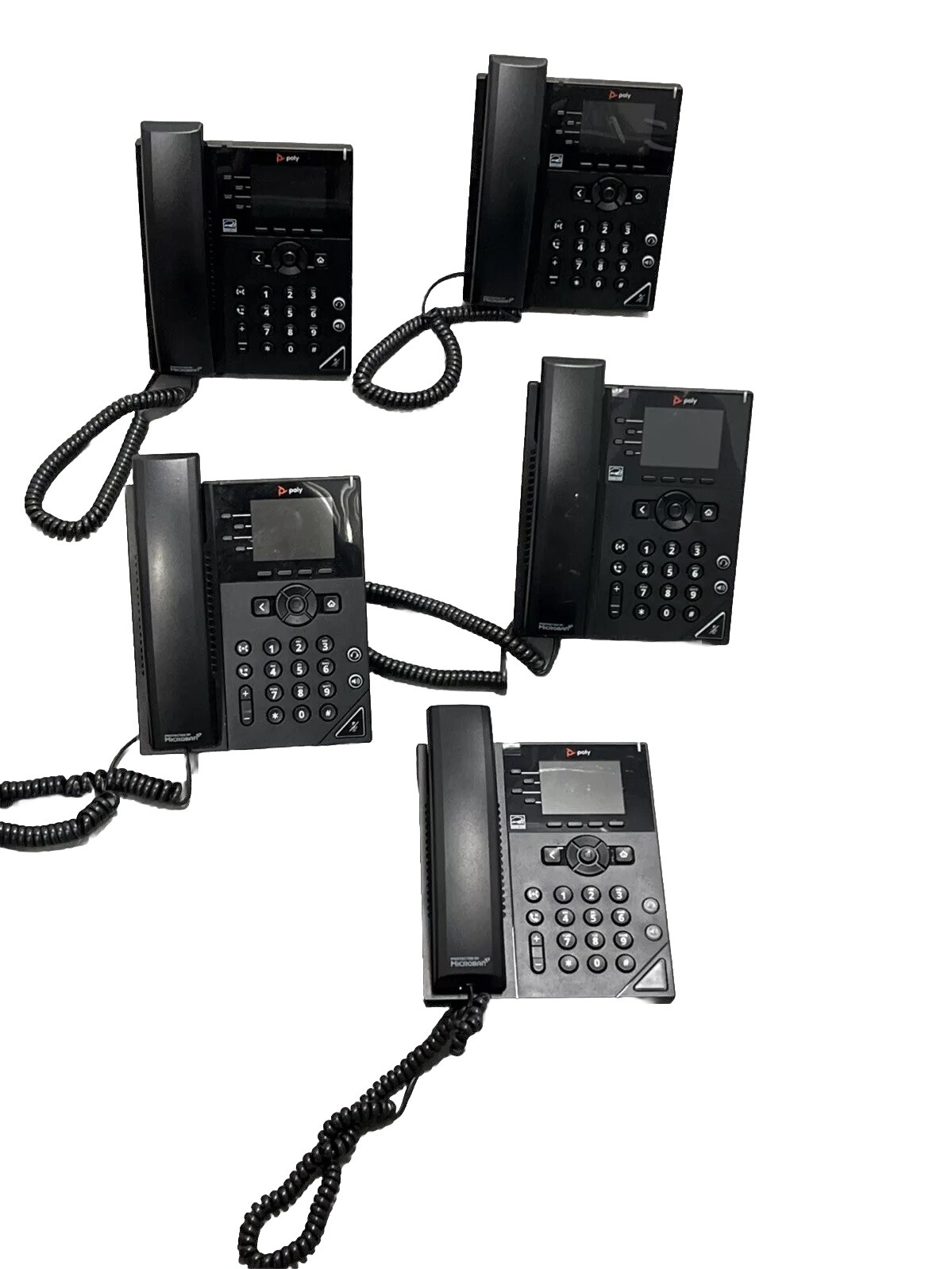 Lot Of (5) Polycom VVX 250 VoIP Business IP Desktop Phone POE, no power source