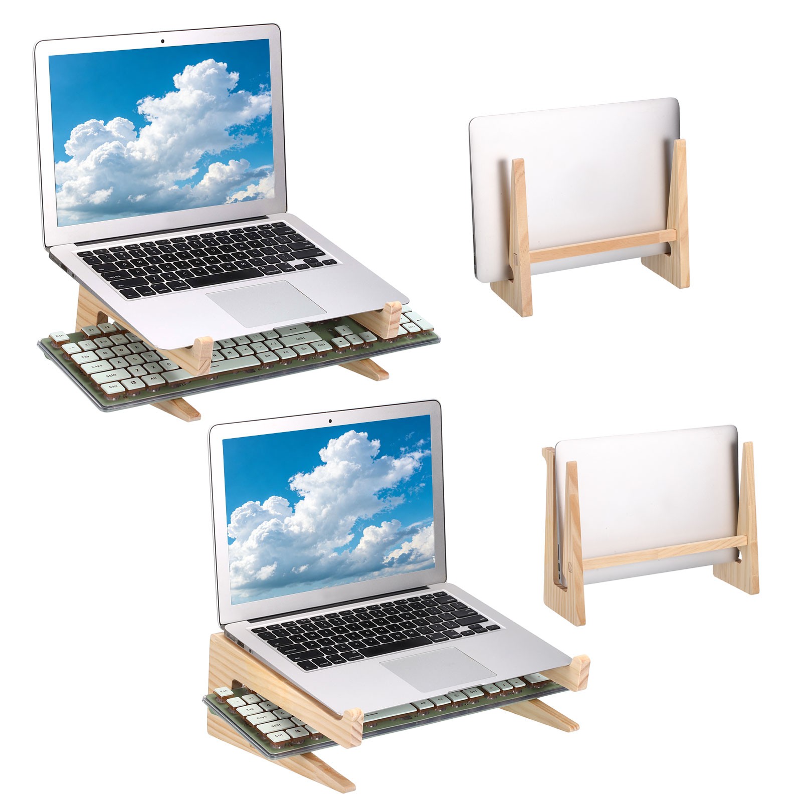 2 Pack Dual-Use Vertical Laptop Holder, Square