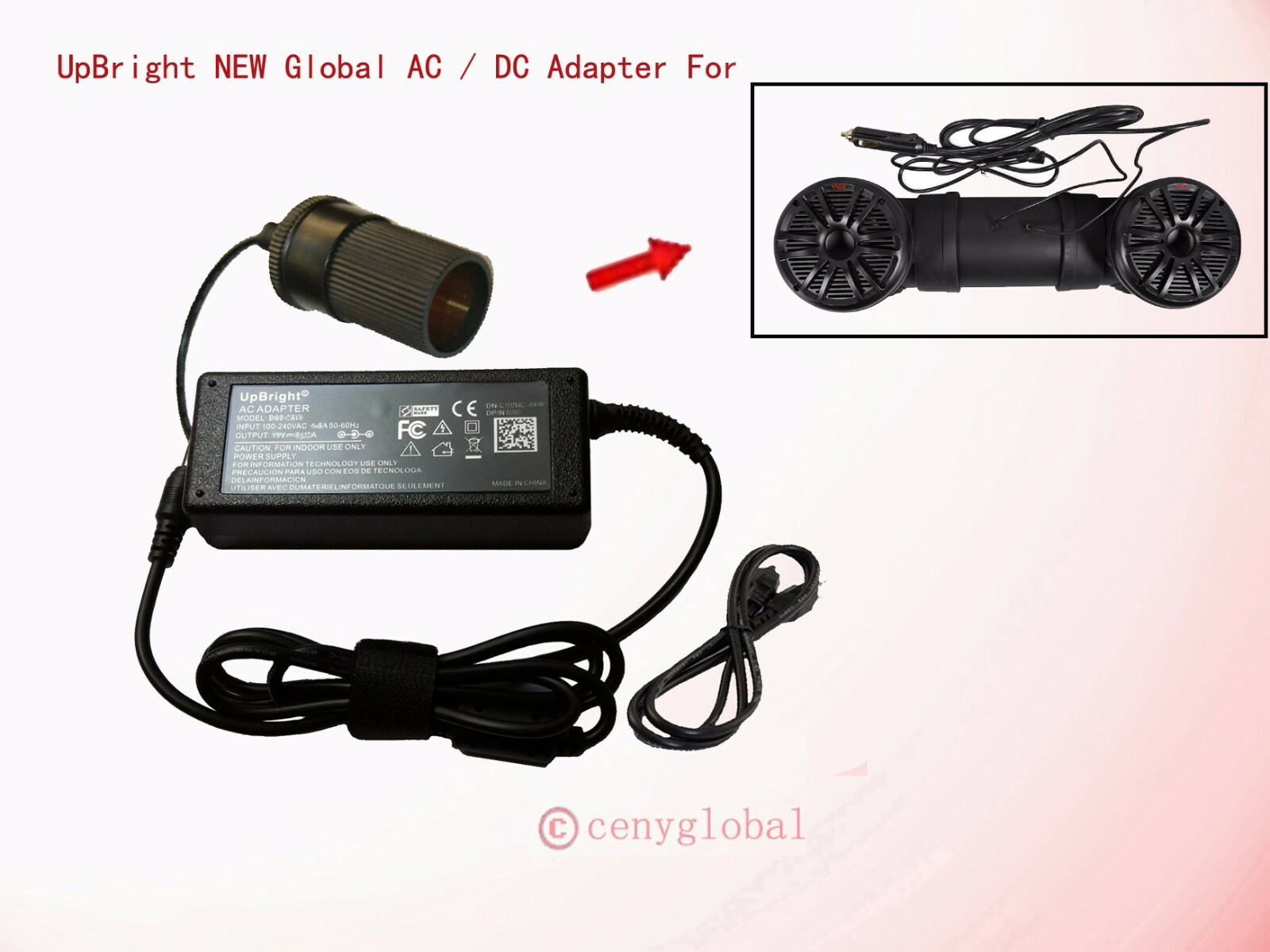 AC-DC Adapter For Boss Audio Road ATV/UTV Jeep Powered Sound System Power Supply