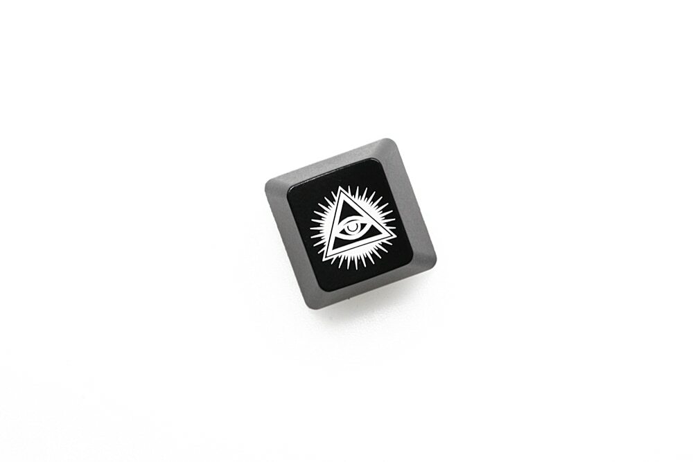  NOVELTY SHINE THROUGH KEYCAPS ABS ETCHED BLACK RED ESC EYE OF PROVIDENCE