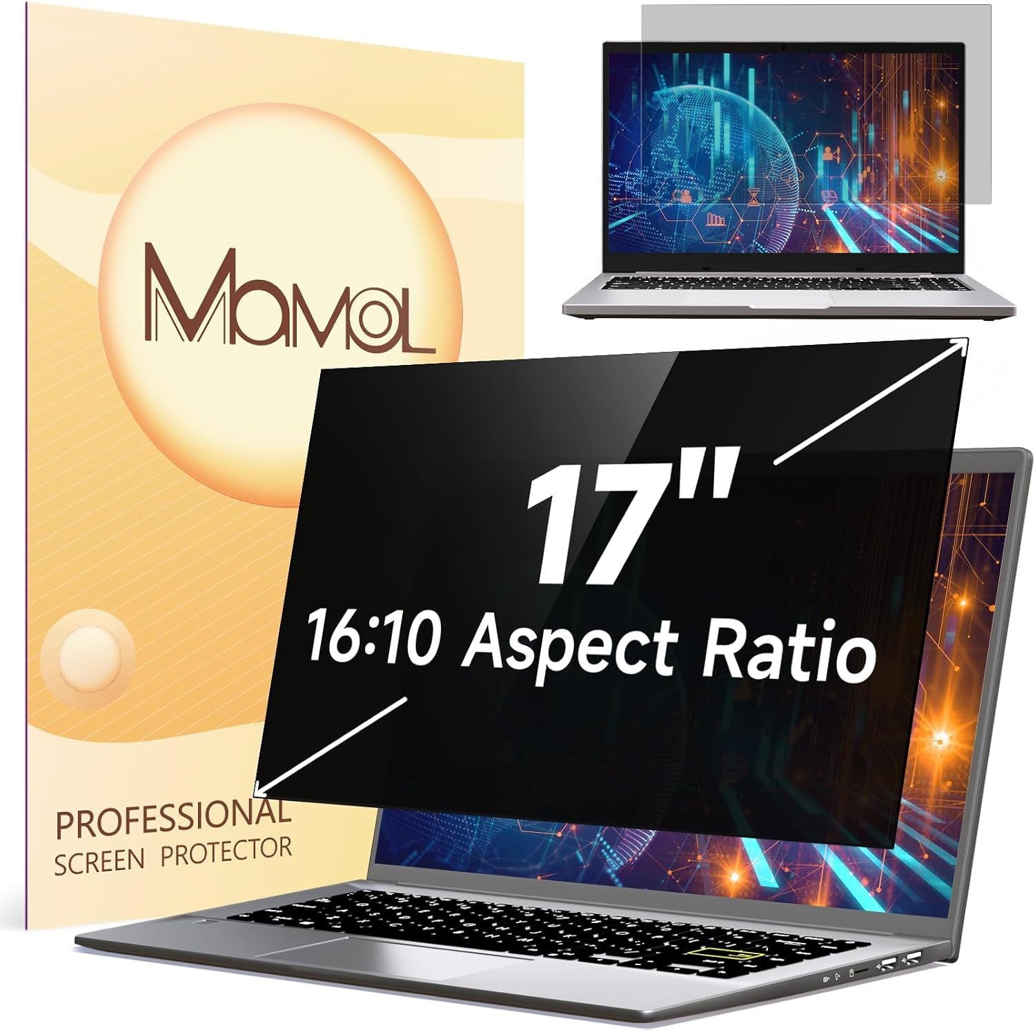 17 Inch Laptop Privacy Screen for 16:10 Widescreen Display, Anti-Glare Filter
