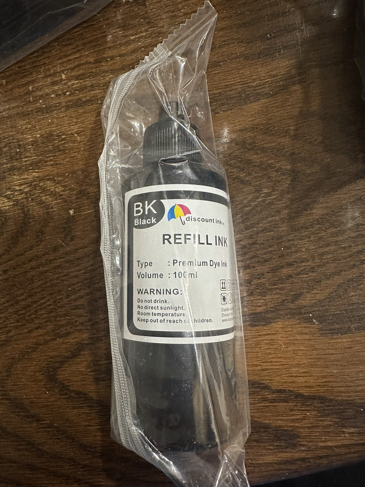 Black premium printer ink refill 100ml