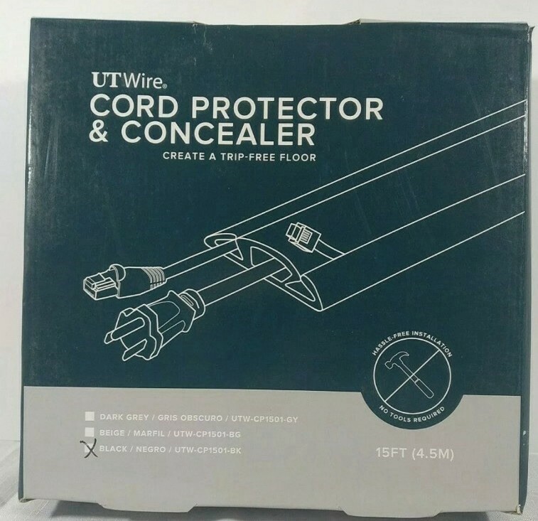 UT Wire Cord Protector & Concealer UTW-CP1501-Bk For a Trip Free Floor