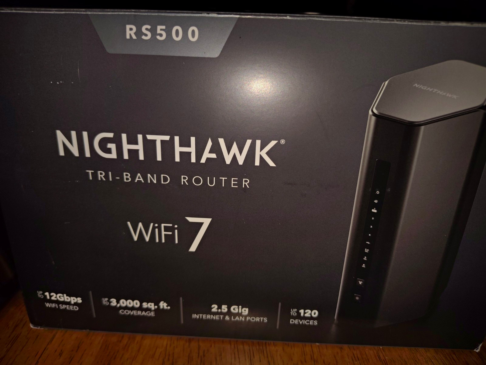 NETGEAR Nighthawk RS500 WiFi 7 Tri-Band Router 12Gbps 3-Port 2.5Gbps