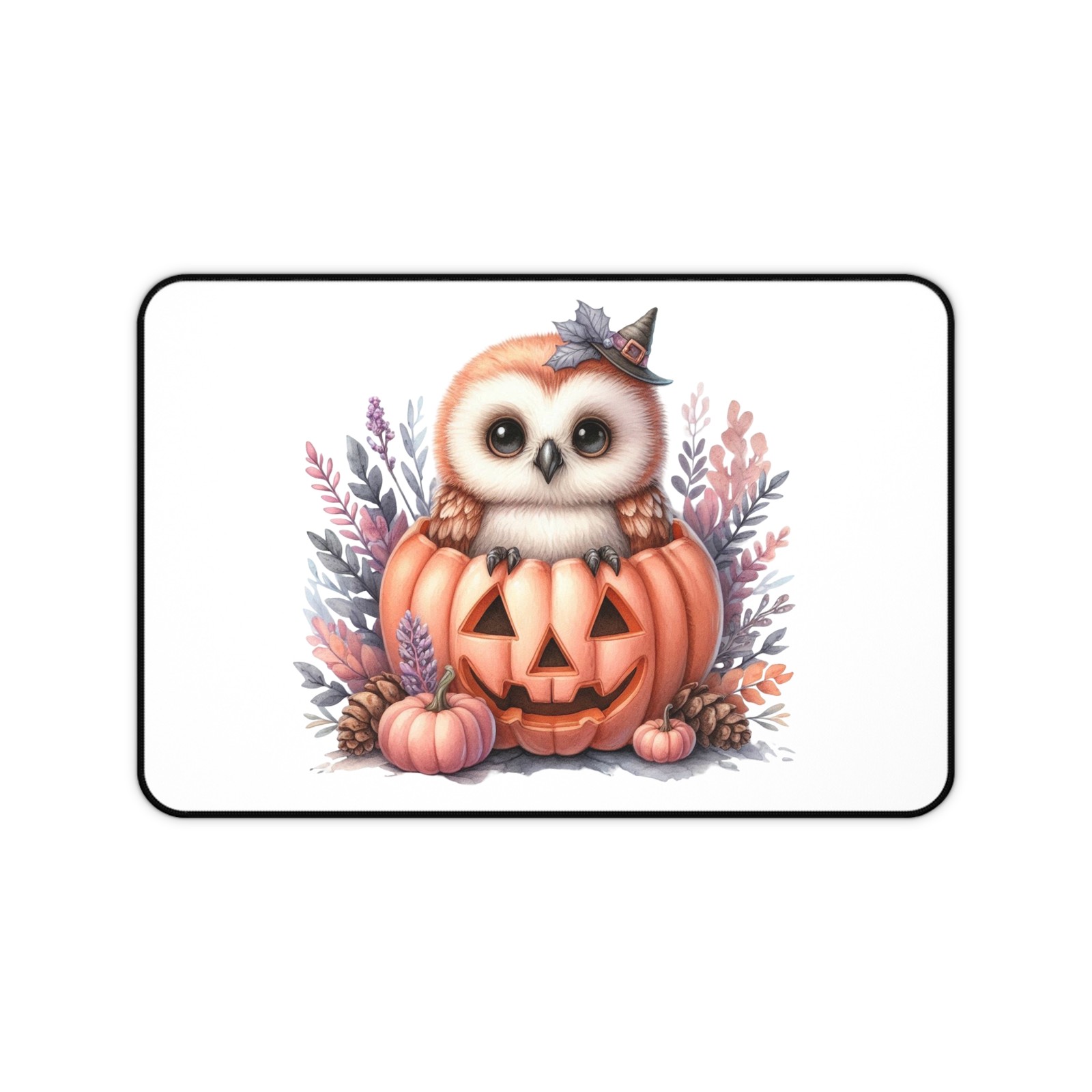 Autumn Owl Desk Mat AOP Fall Bird Office Mouse Pad Cute Gift