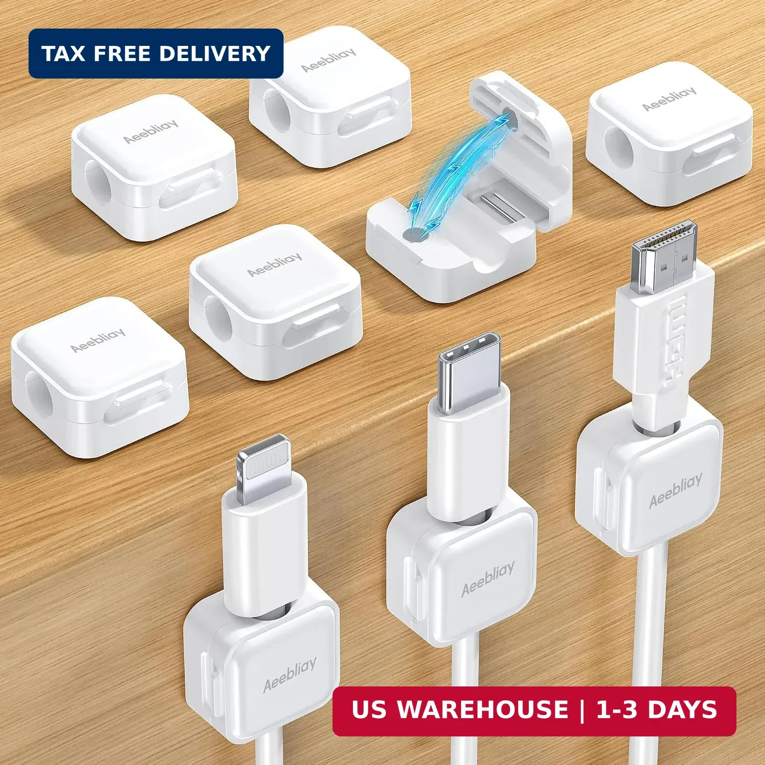 9 Pack Magnetic Cable Clips Cord Organizer,Desk Cable Management Accessories,Cor