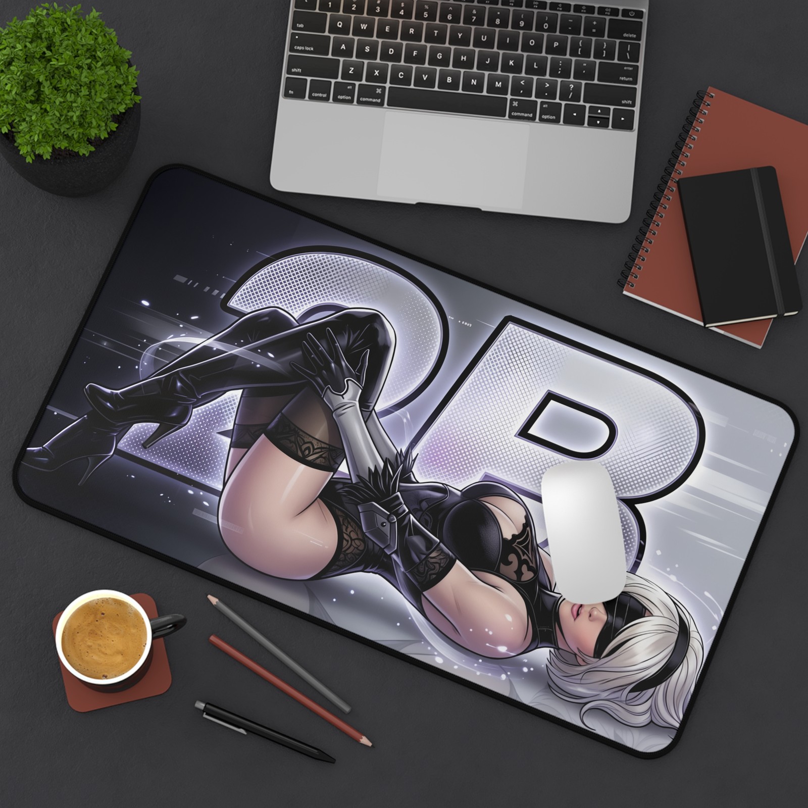 2B Sci-Fi Game Mouse Pad Futuristic Character Gaming Desk Mat