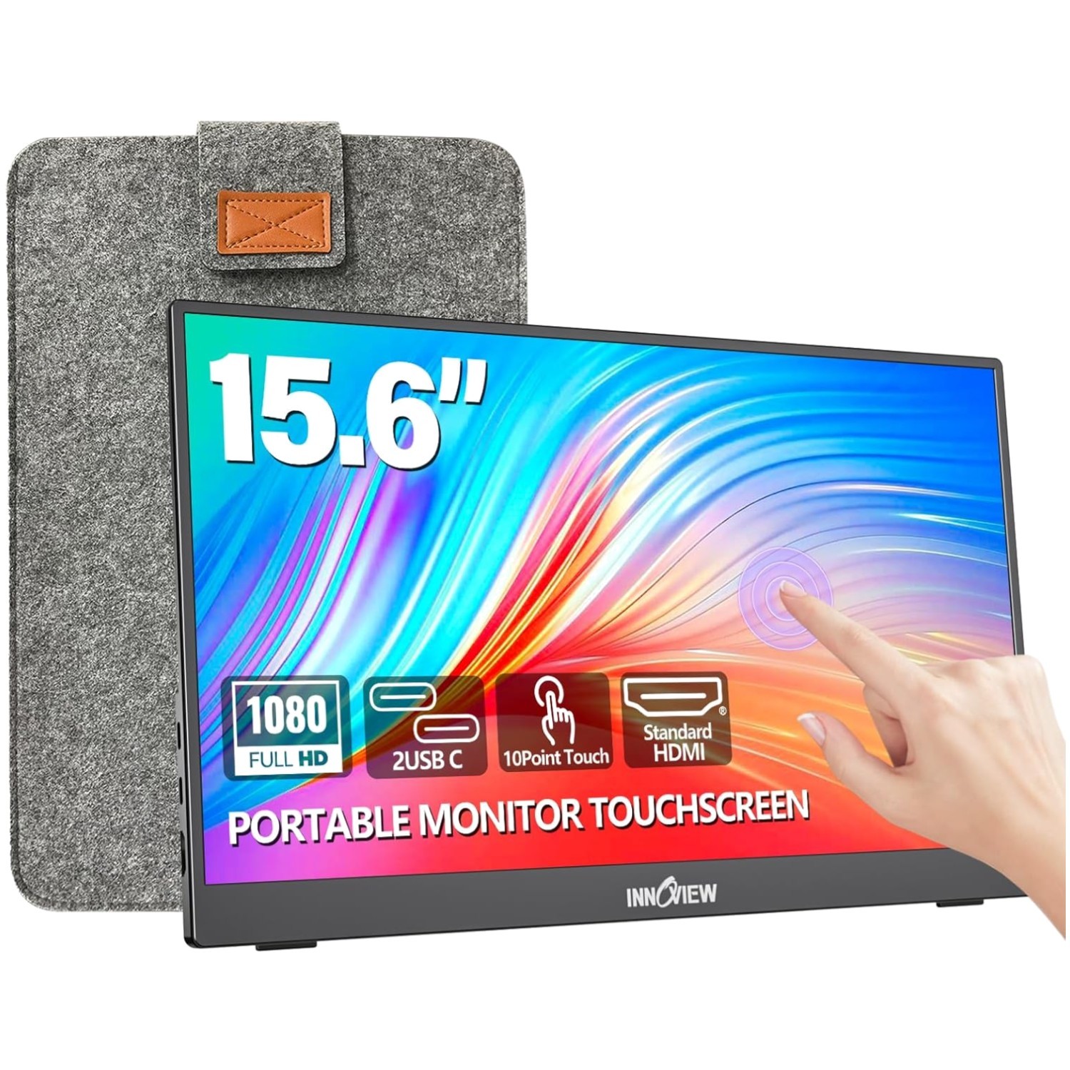 15.6" Touchscreen Monitor Portable Stand Protective Sleeve