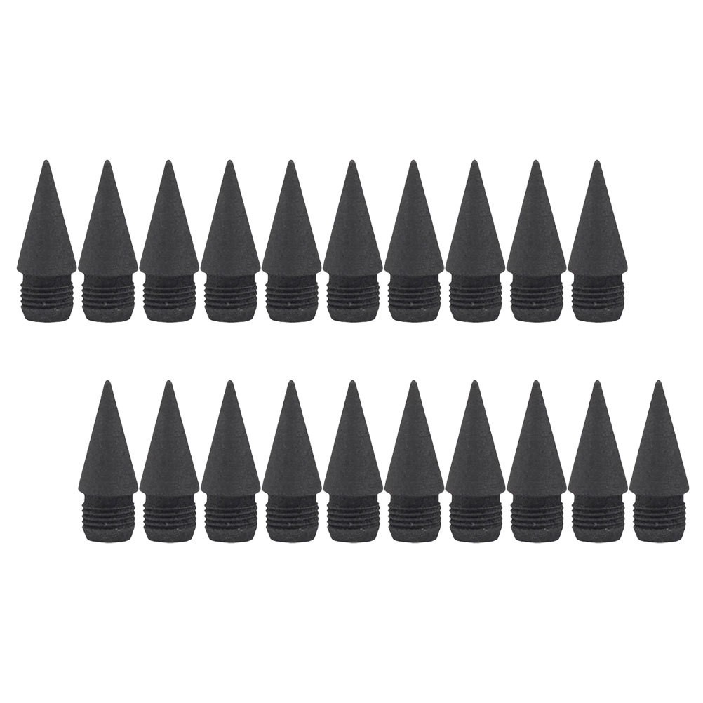 20Pcs Replaceable Pencil Tips Eternal Graphite Nibs No Sharpening Inkless Black
