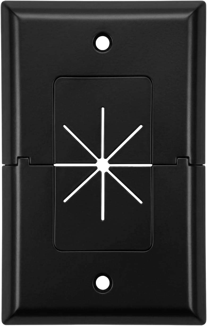 DataComm Electronics 1-Gang Cable Pass-Through Wall Plate