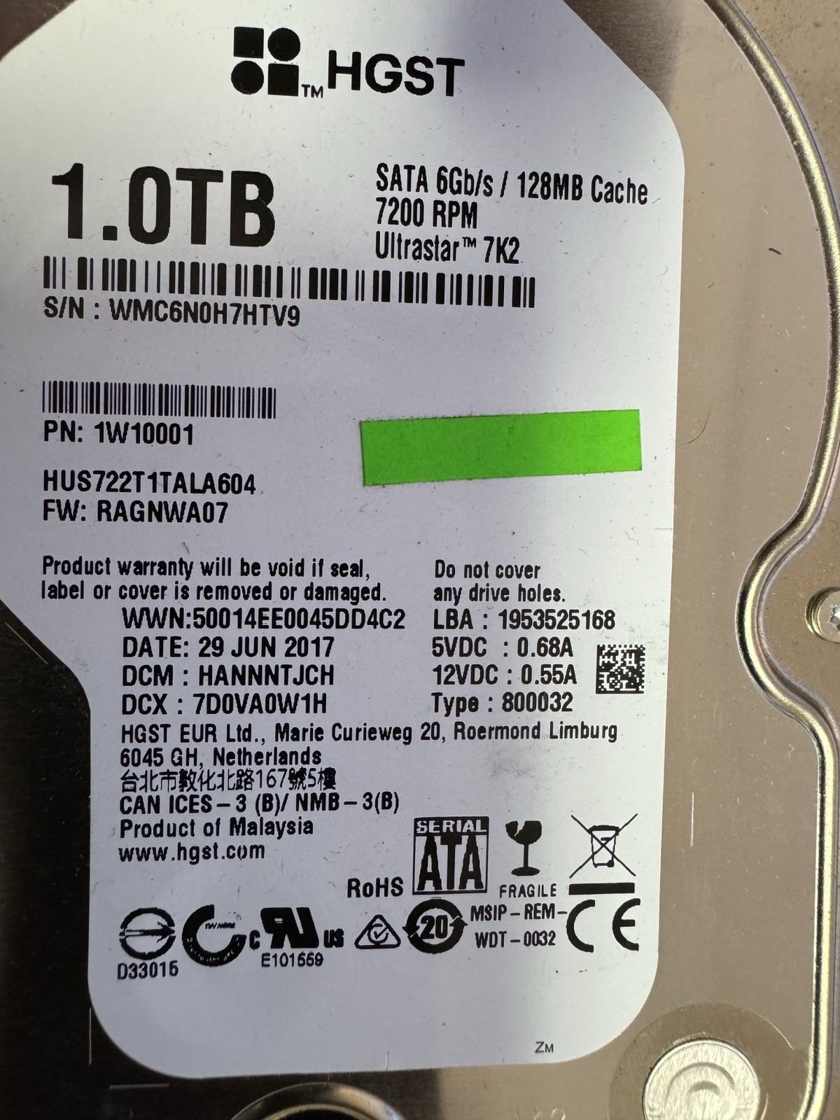 3.5 HDD - 1TB 3.5" SATA DRIVE