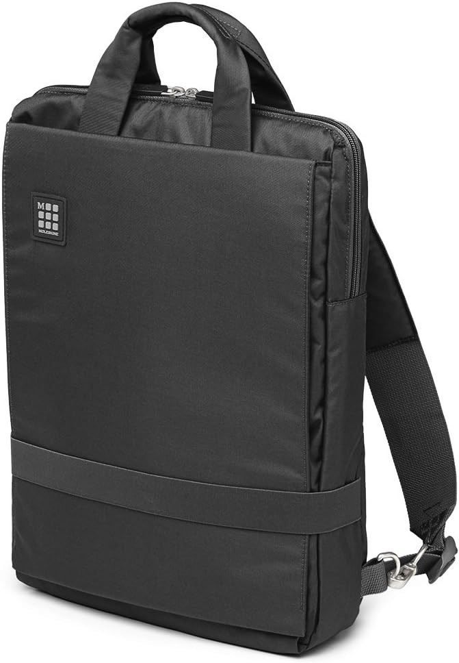 Moleskine Powerseal 15" Vertical Device Bag Backpack For Laptops Tablets, Black