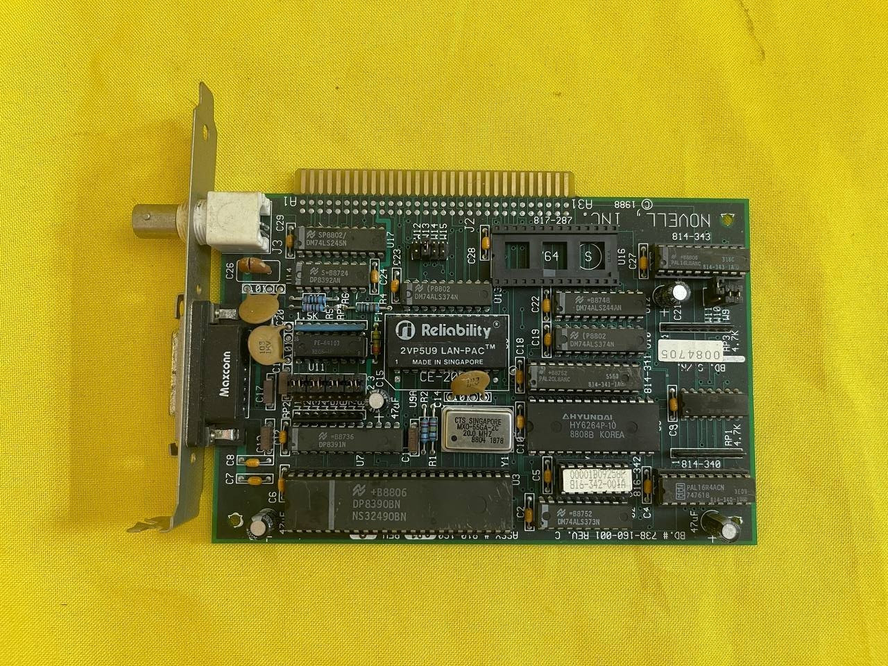 Reliability LAN-PAC ISA ARCnet Network Adapter Card Novell 1988 Vintage PC - SR