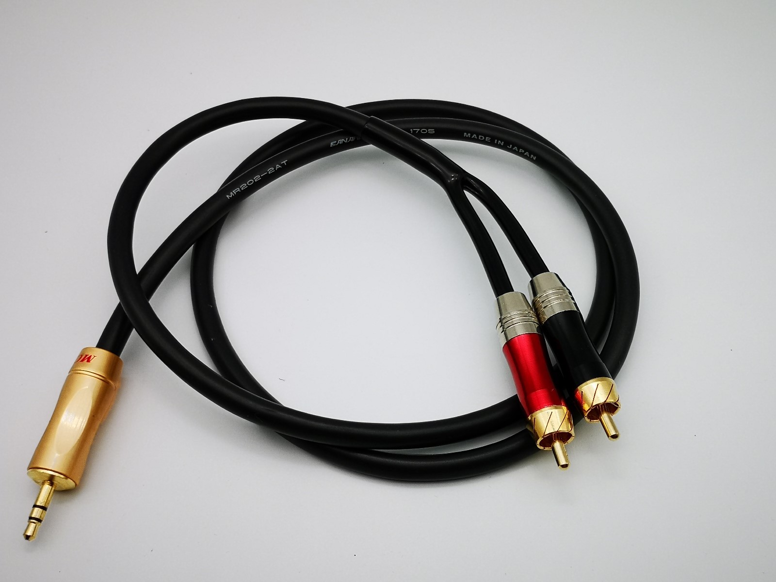 1x 3.5mm To 2 RCA Audio Cable Mini Stereo HIFI Japan aux Line in out