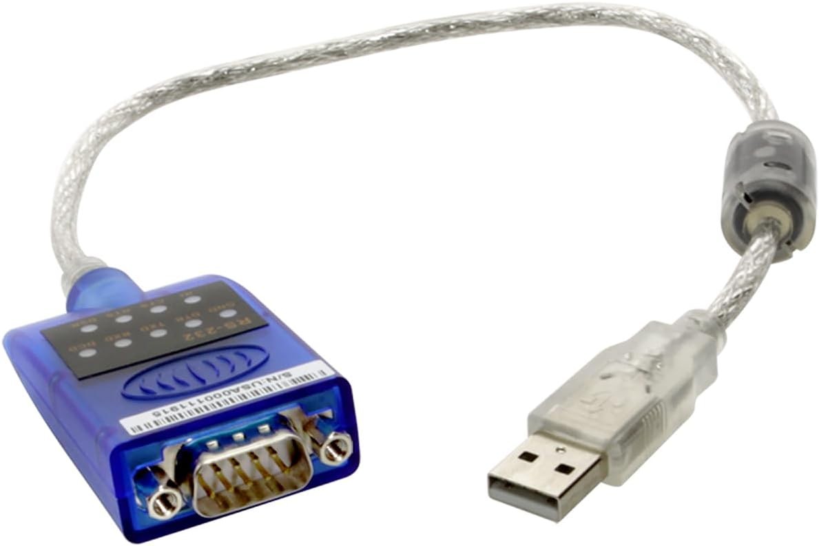 Gearmo USB to RS-232 Serial Adapter - Genuine FTDI Chipset, Dual-Color Blue