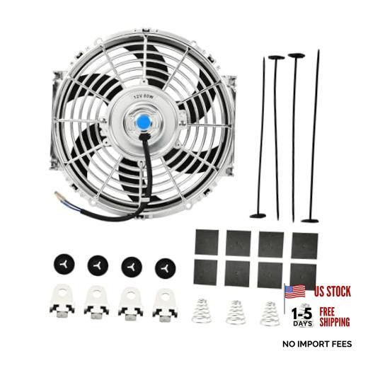10 Inch Chrome Slim Push Pull Electric Radiator Cooling Fan - Universal 10“