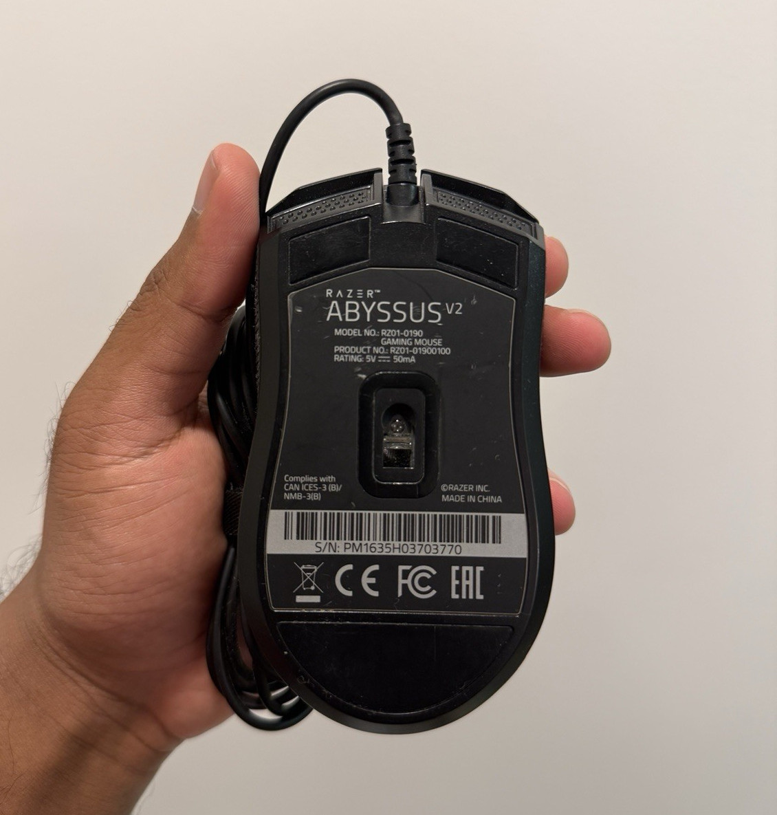 Razer Abyssus V2 Wired USB Optical Gaming Mouse 5000 DPI 3-Button Black