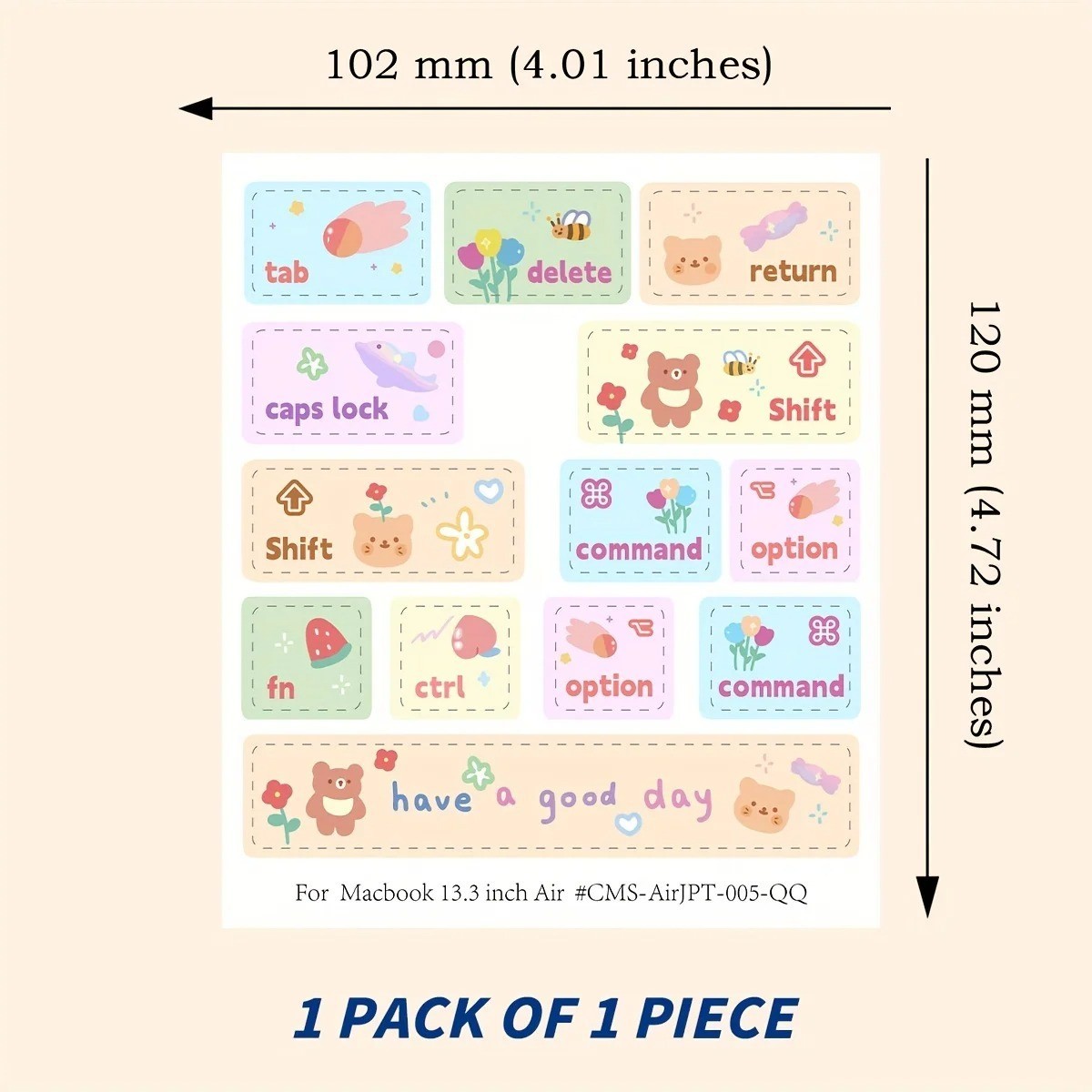 Cute Bear Cat Keyboard Stickers Laptop Partial Keyboard Skin Decorative Decals