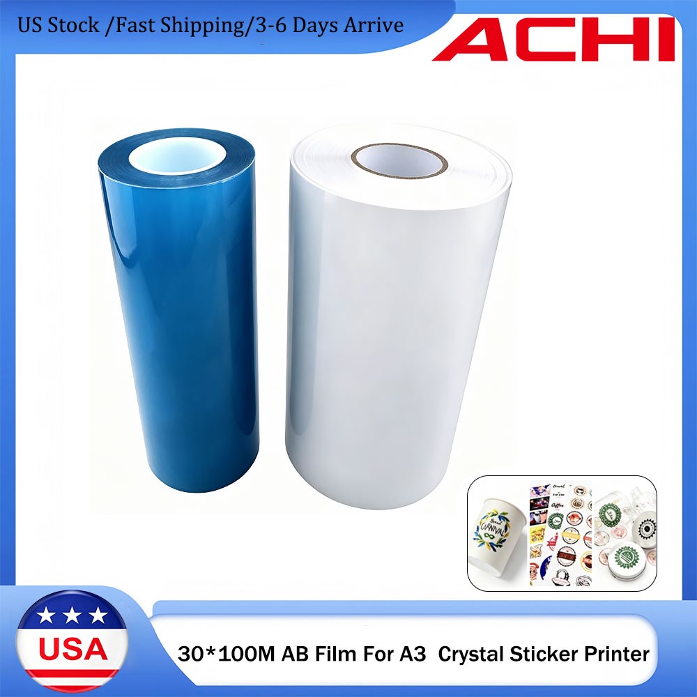 ACHI AB Film Crystal Sticker Transfer Film 30cm*100m For UV DTF Printer