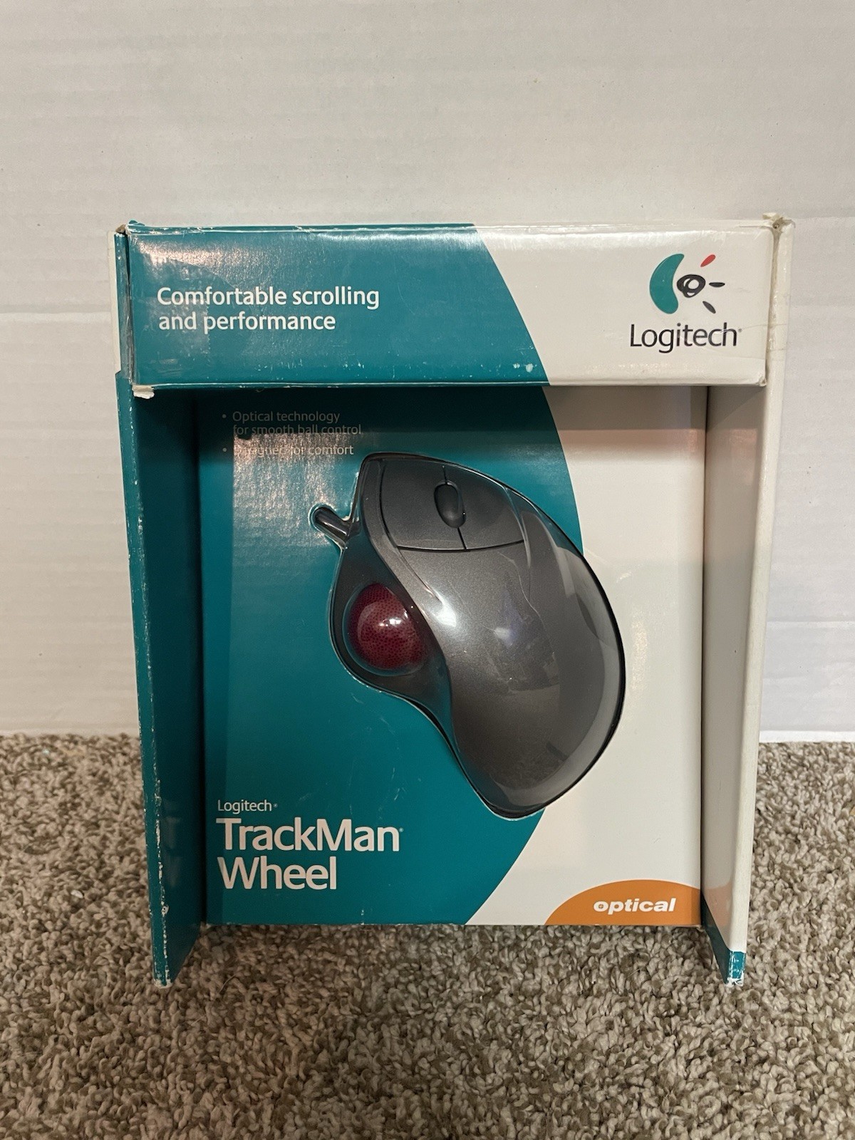 Logitech TrackMan Wheel Optical Trackball Mouse Scroll Wheel Wired - 