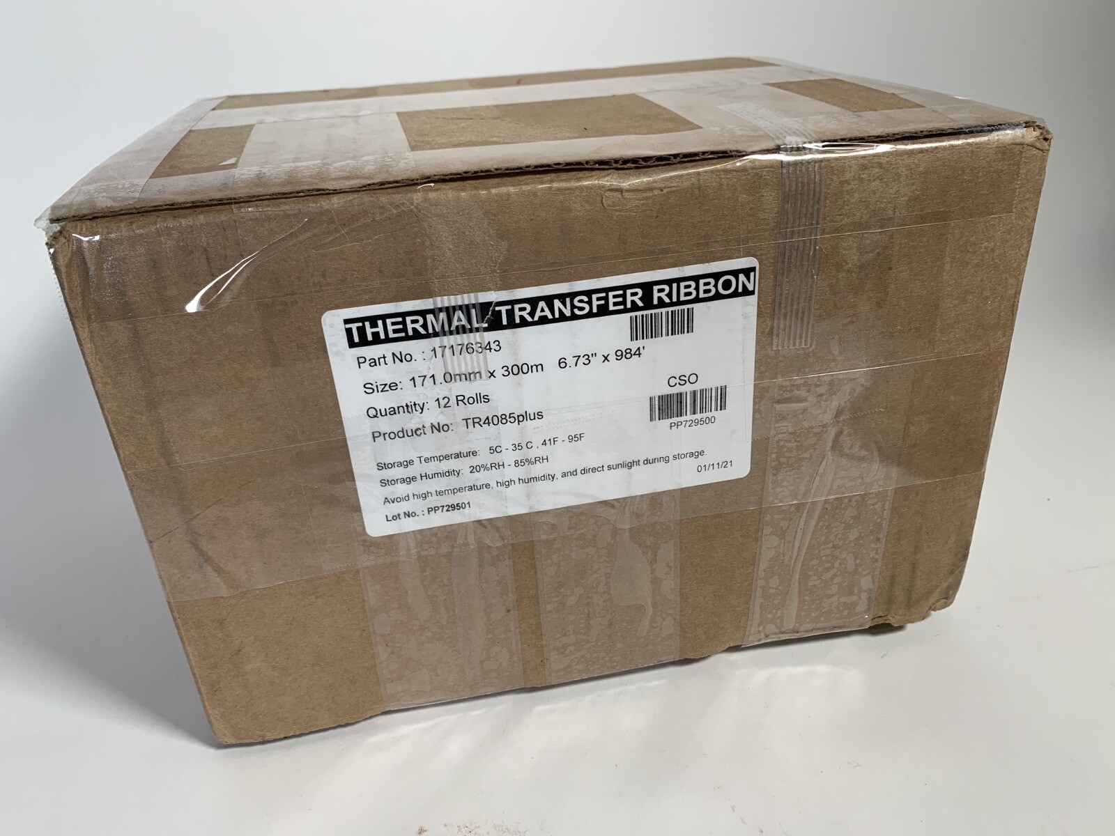 TR4085plus 12 Thermal Transfer Ribbons 171mm x 300m, 6.73" x 984’ Zebra Printer