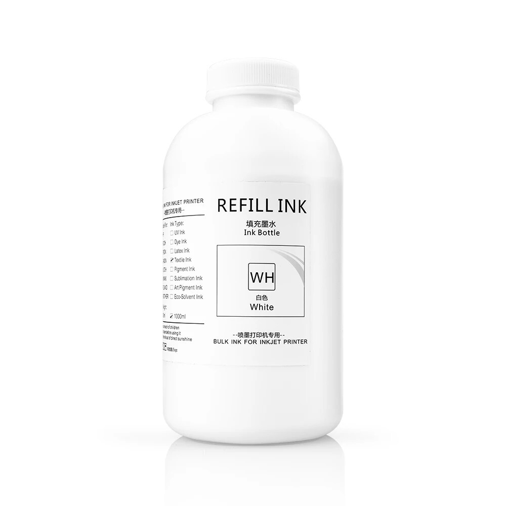 1000ML White Textile Ink For Epson SC F2000 R1390 XP600 DX5 DX6 DX7 Printer