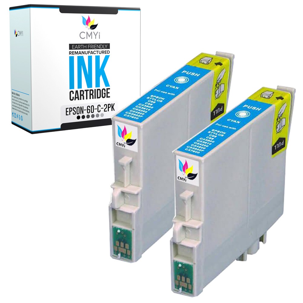 2PK Compatible T060 Cyan Ink for Epson Stylus CX5800 CX4800 CX4200 CX3810 CX3800