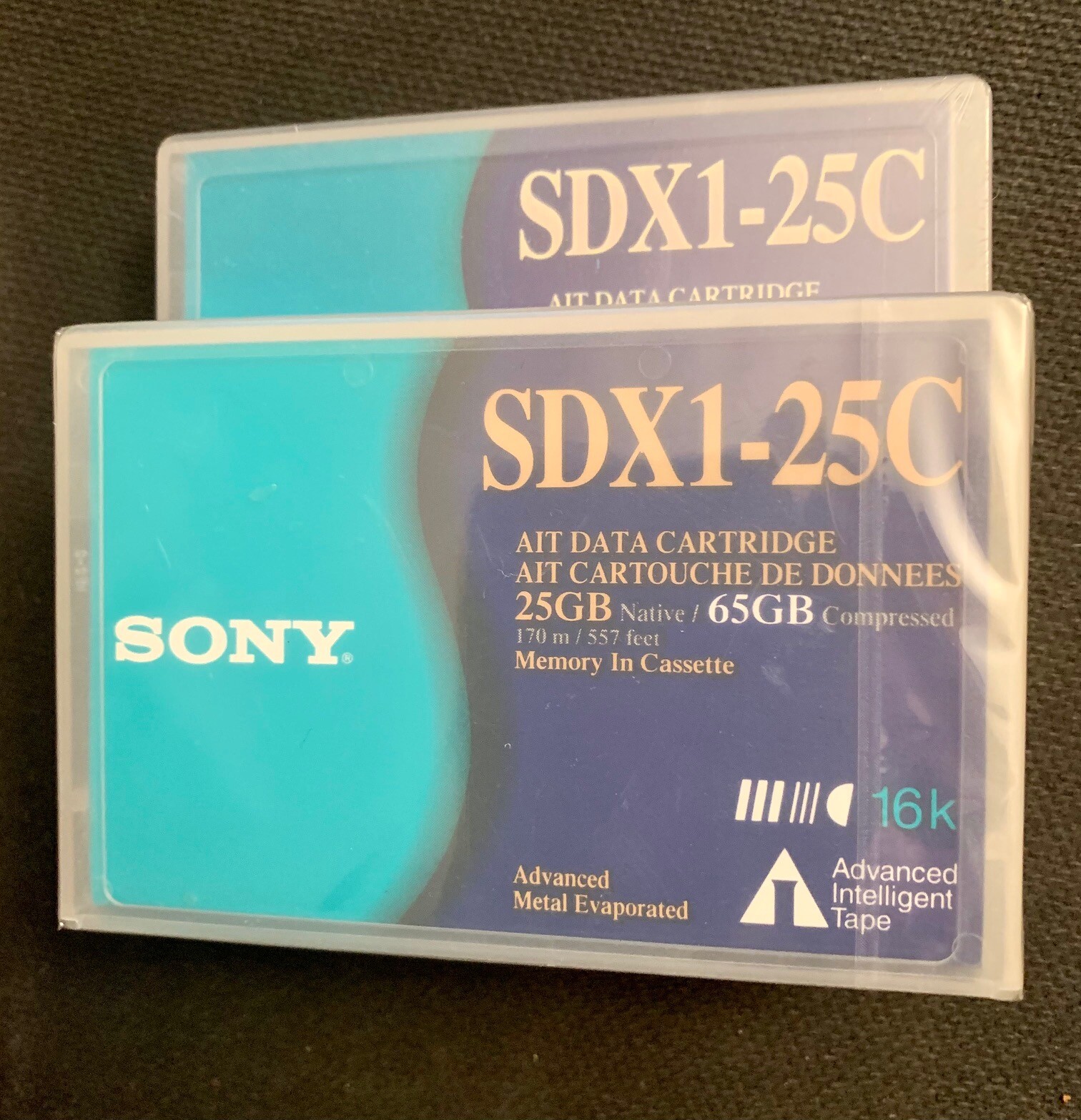 Sony SDX1-25C Advanced Intelligent Tape Data Cartridge 25/65 GB (2) NEW SEALED