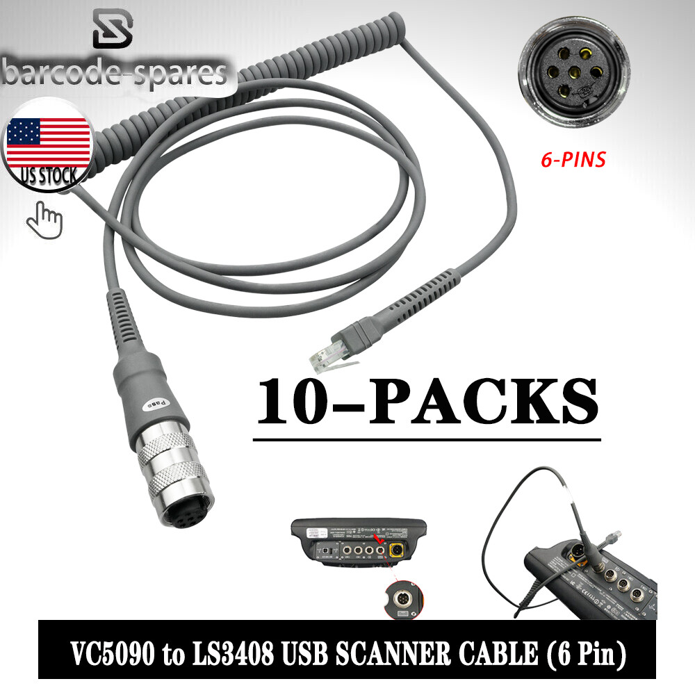 10PCS VC5090 to LS3408 USB CABLE CBL-71918-11R same as 25-71918-01R 9ft(6 Pin)