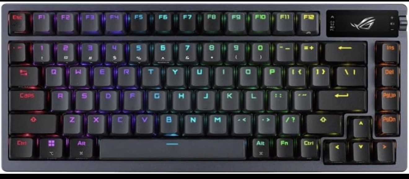 ASUS ROG Azoth 75% Wireless DIY Custom Gaming Keyboard, ROG NX Brown, Black