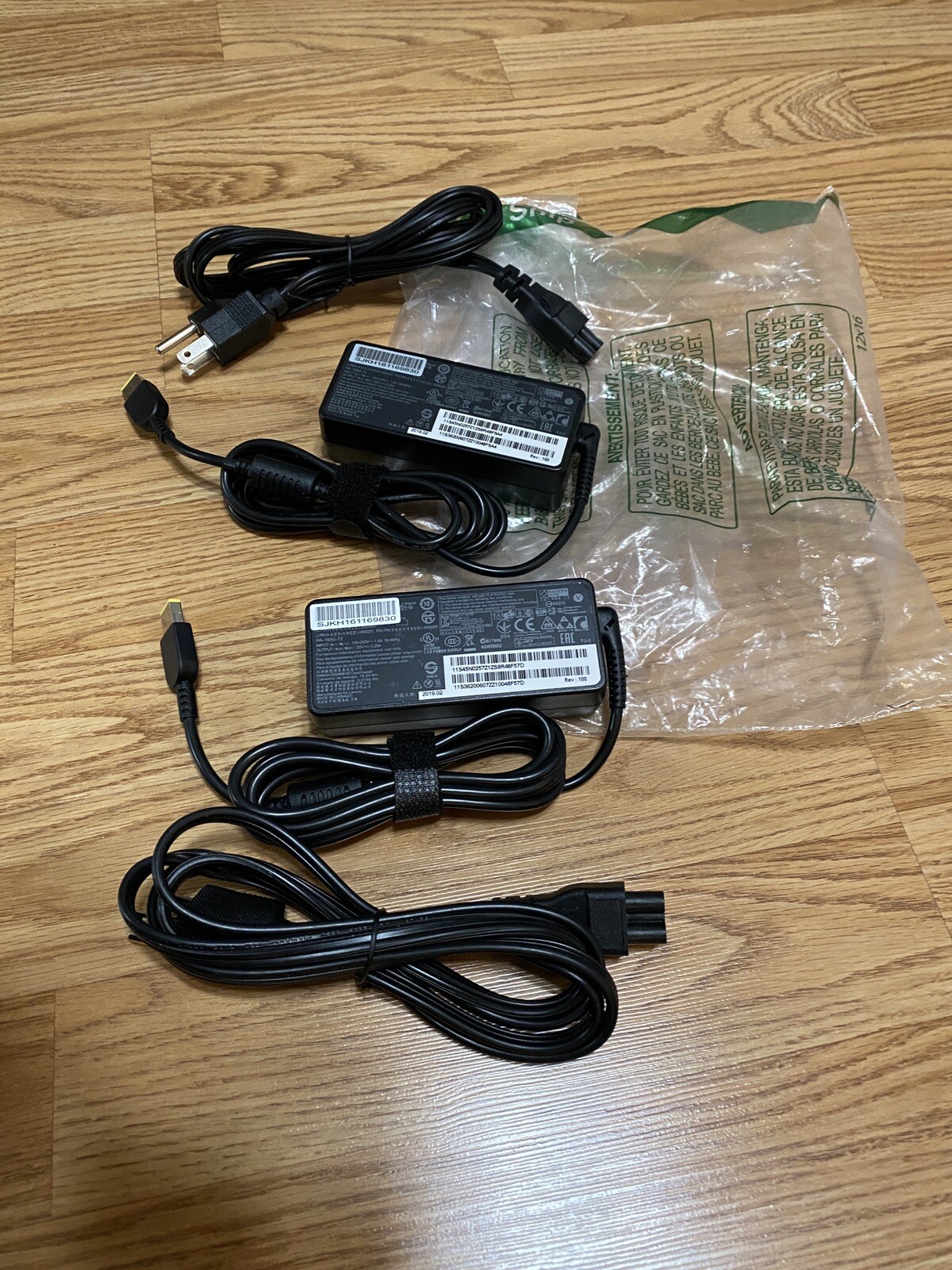 2-Pack, Lenovo Replacement AC Adapter 65W 20V 3.25A, Details In Description
