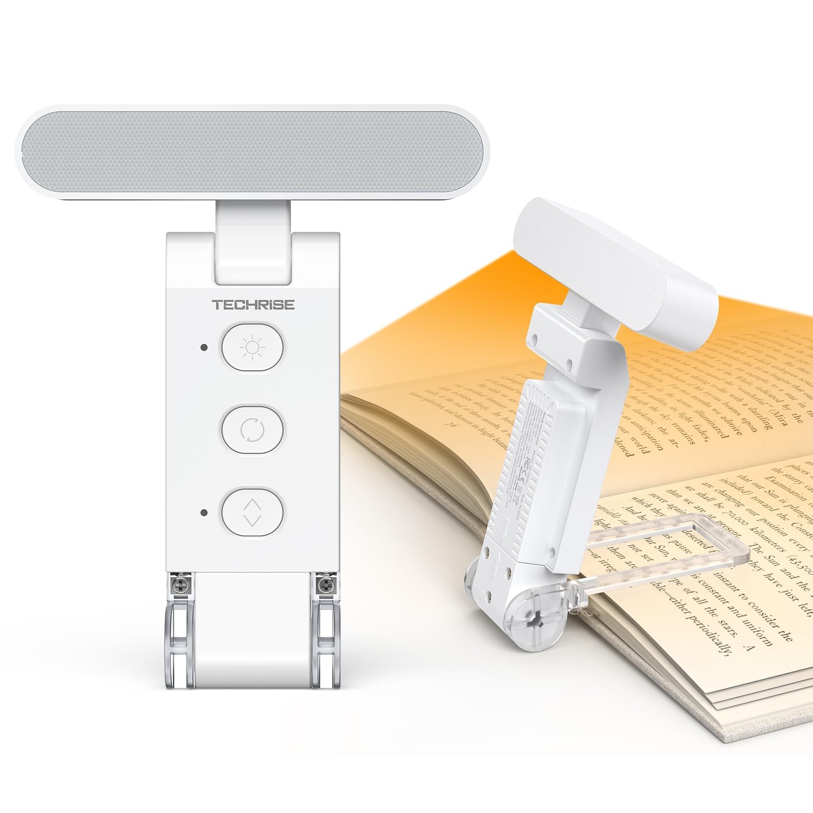 Book Light, 12 LED Clip-on Reading Light for Books in 12 LEDS, White