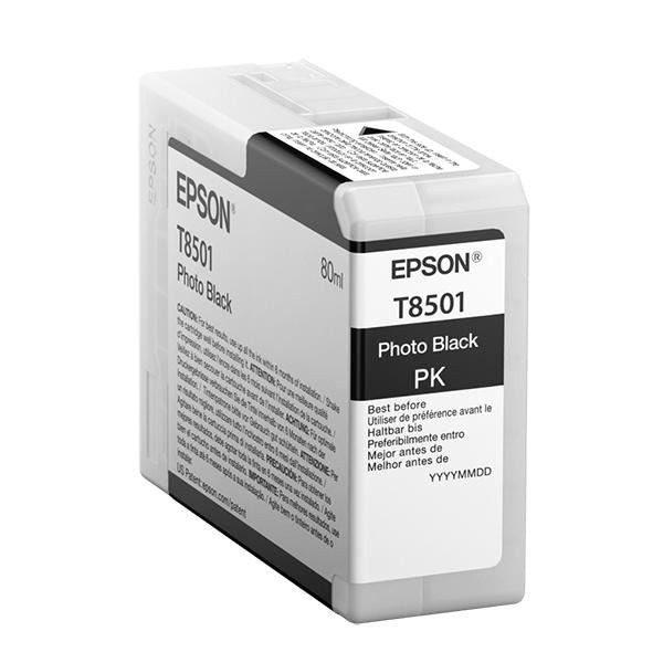 OEM 80 ml Epson P800 UltraChrome HD Original Photo Black Ink Cartridge, T8501 P