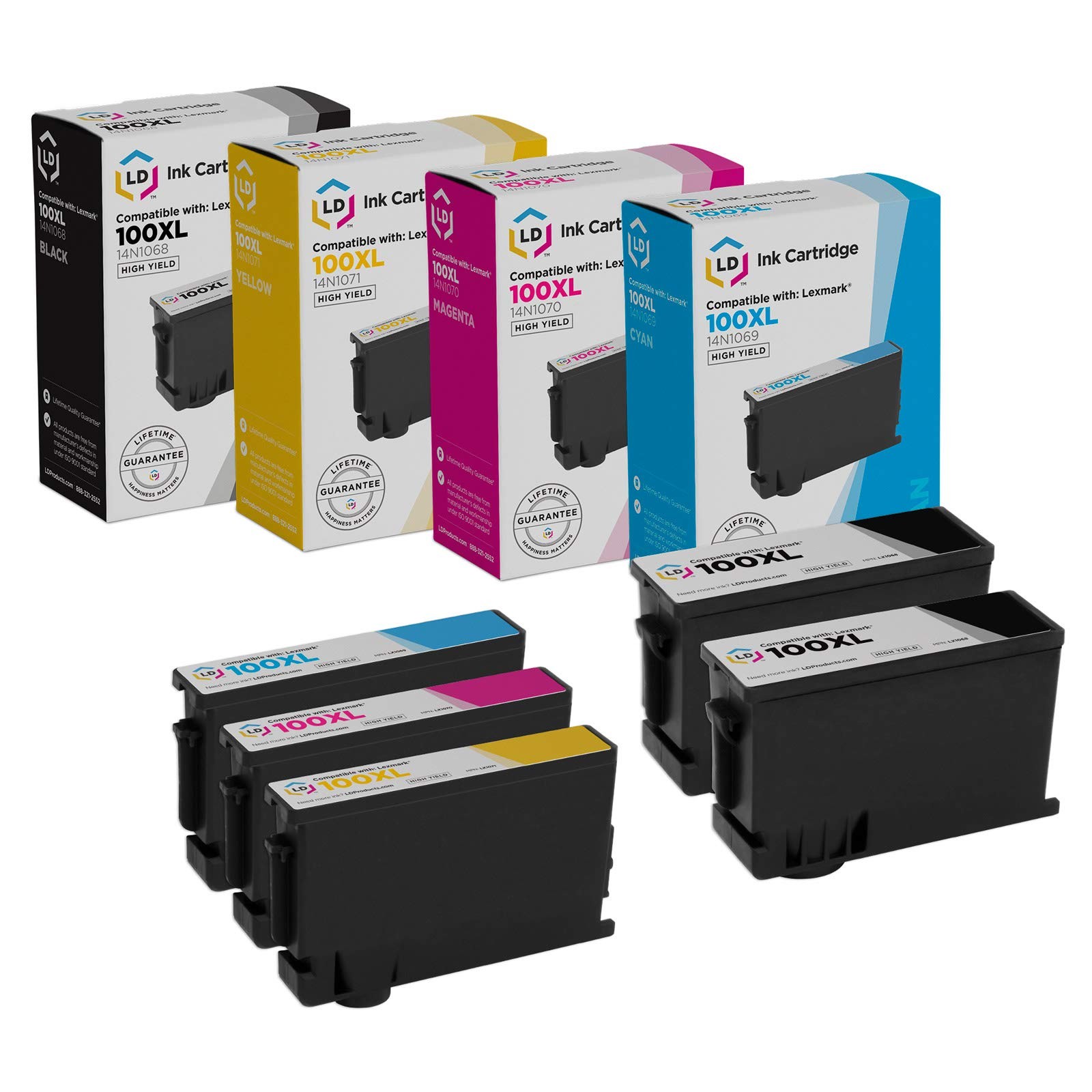 LD Comp Lexmark 100XL Set of 5 High Yield Ink Cartridges