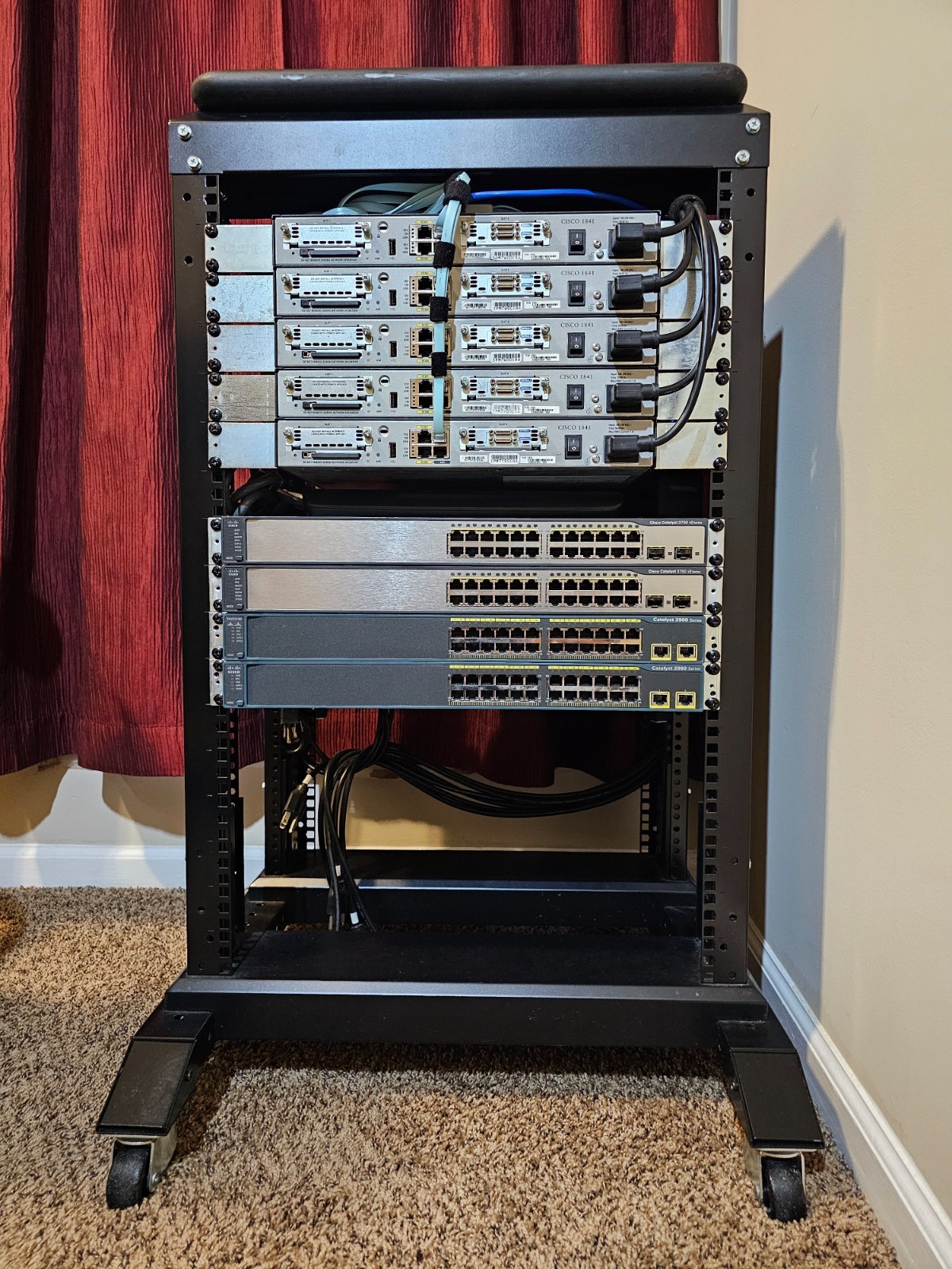 Cisco CCNA & CCNP Home Lab with 16RU Rack, LOCAL PICKUP ONLY