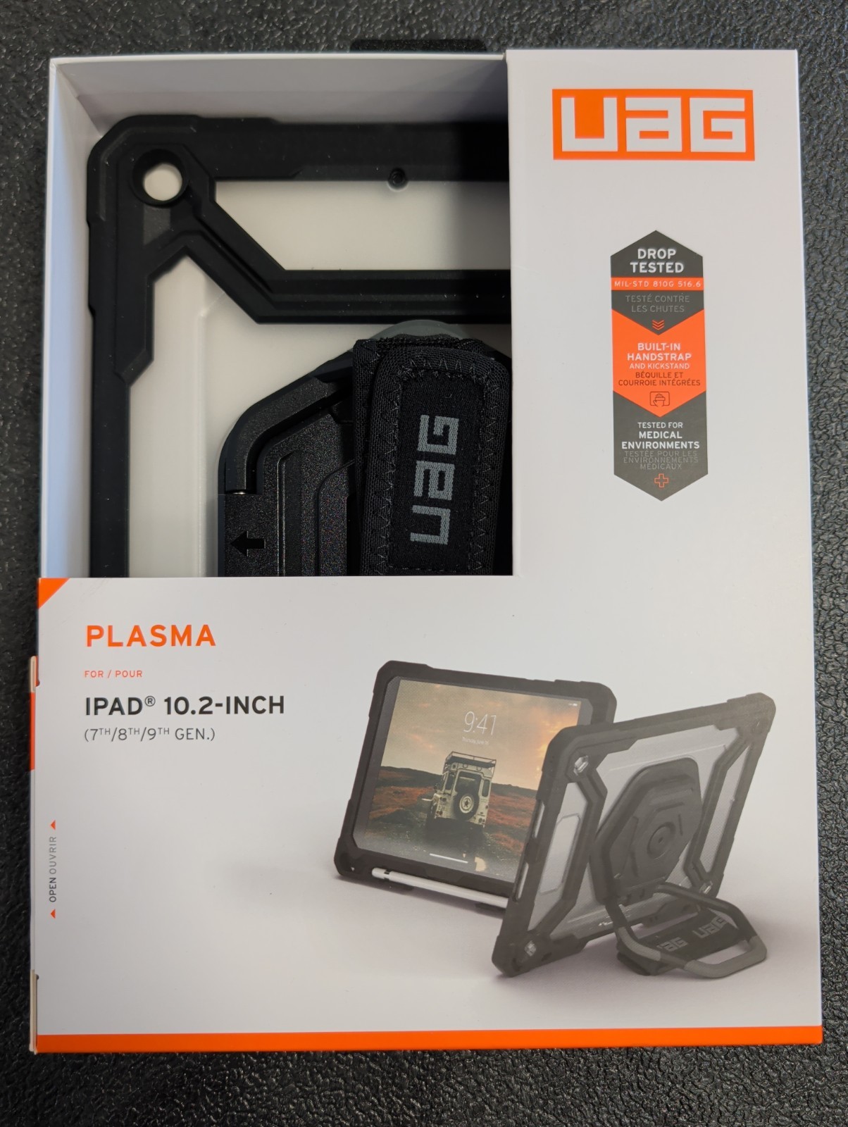 UAG Plasma Rugged Case for iPad 7th 8th 9th Gen 10.2" Kickstand Hand Strap