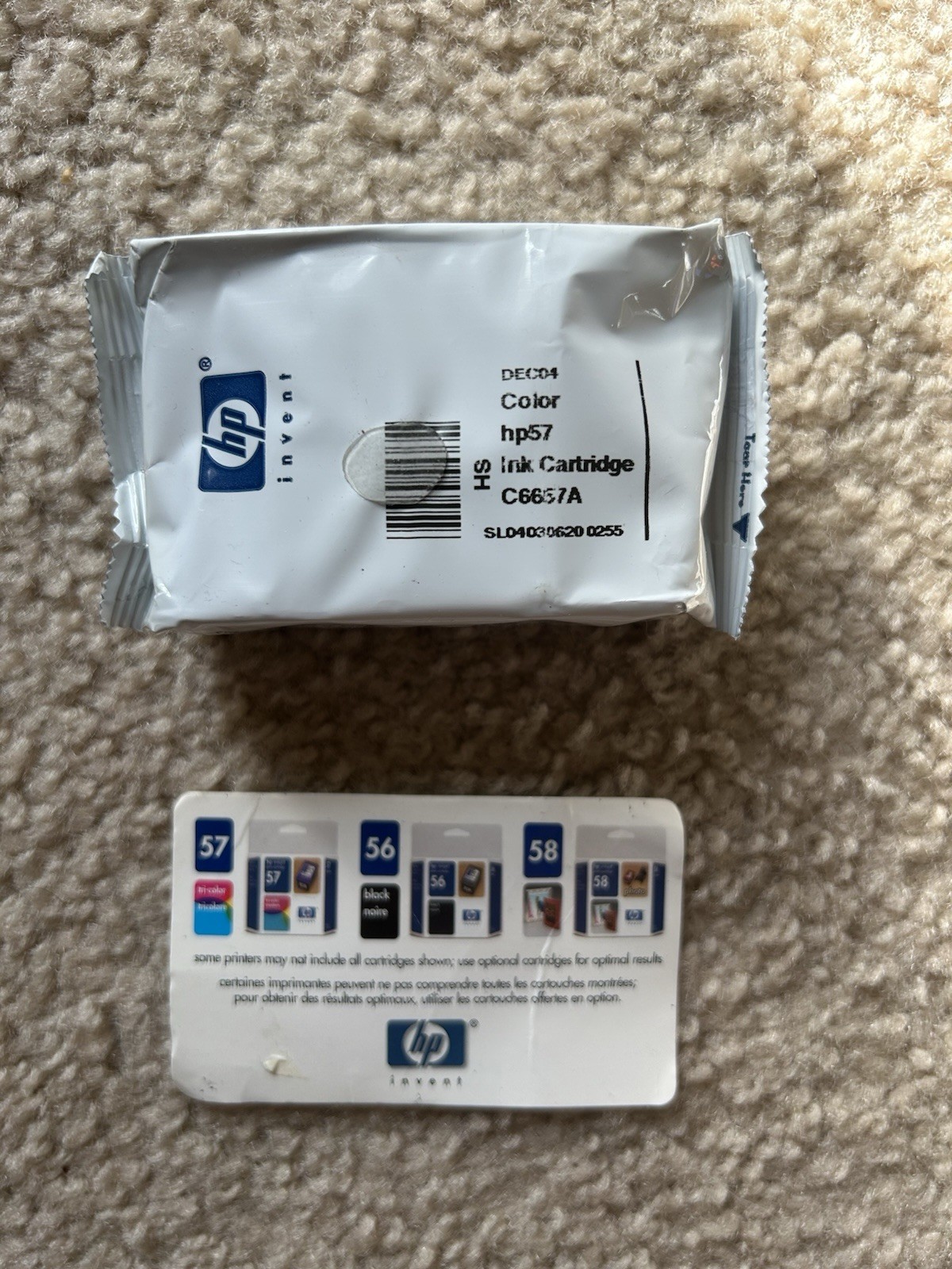 HP Invent C6657A HP57 Tri Color Cartridge Exp. Dec 2004