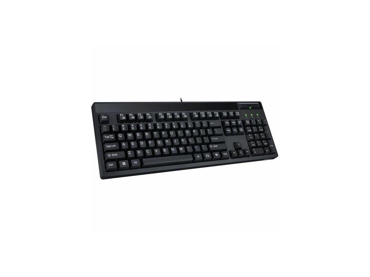 Adesso EasyTouch-130SB Desktop Mechanical Keyboard with Smart Card Reader - Cabl