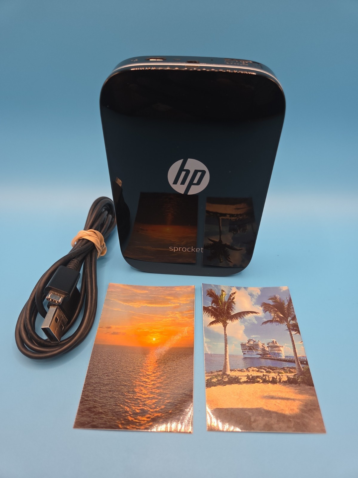 HP Sprocket Portable Pocket Photo Printer in Black.