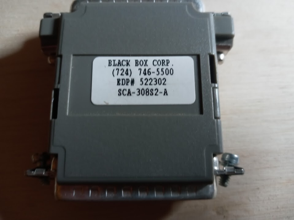 Black Box Null-Modem Adapter, Pinning B  522302 RS-232 DB25 Male/Male.