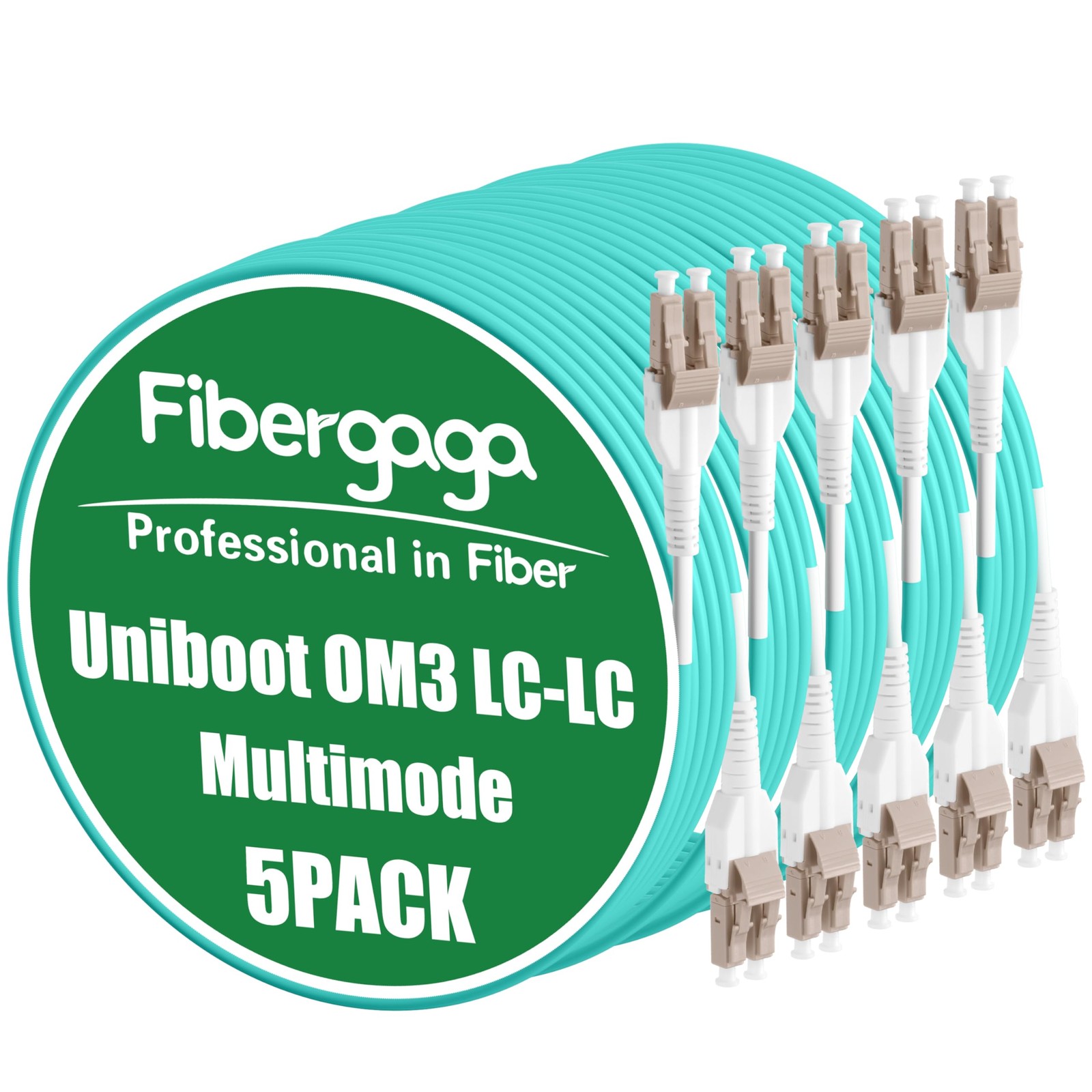 5 PCS OM3 LC To LC Fiber Patch Cable Multimode 1M/3ft Network Cord Jumper