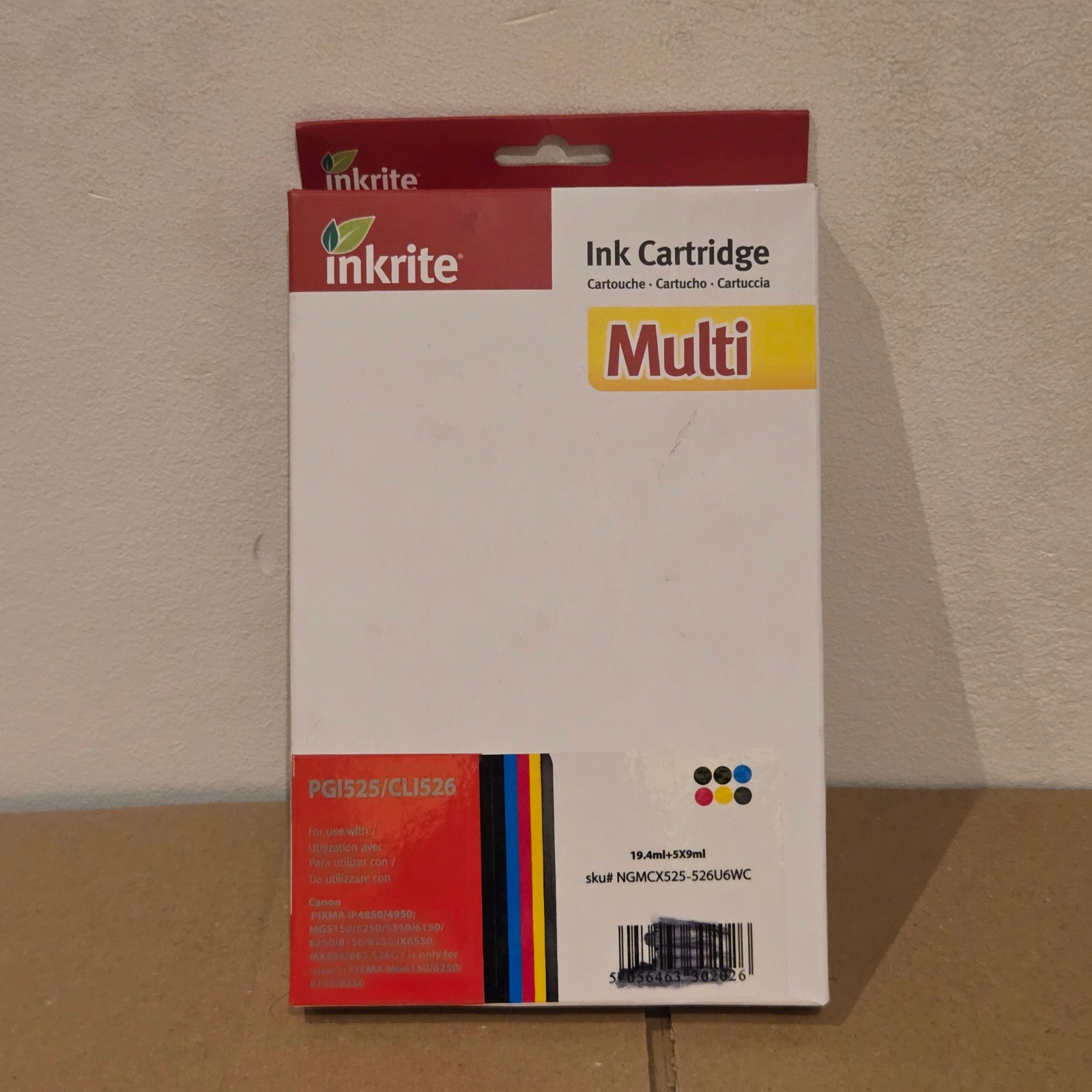 Inkrite PGI-525 CLI-526 Compatible Ink Cartridges 6 Pack New Sealed Open Box