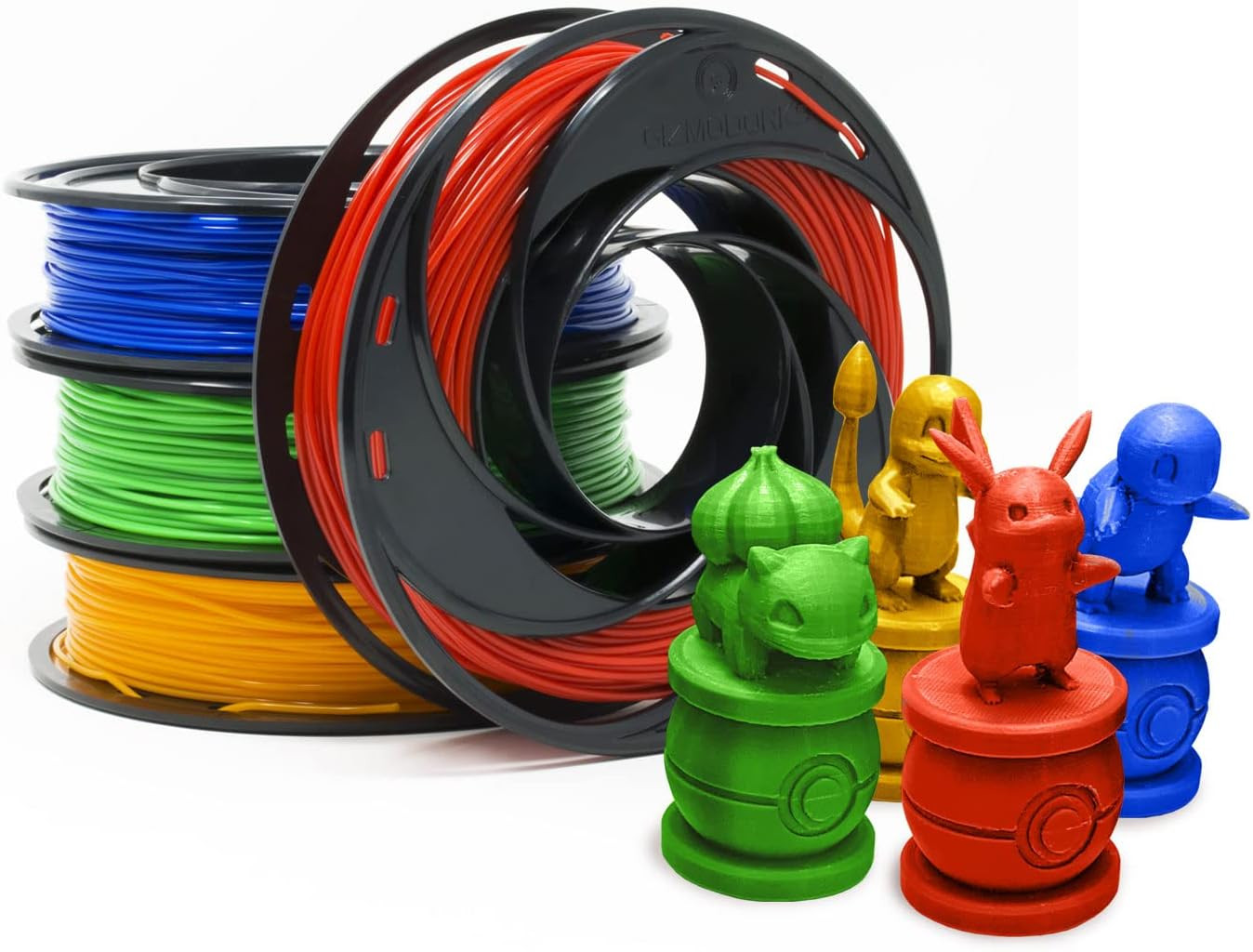 PLA Filament for 3D Printers 1.75Mm 200G, 4 Color Pack Multicolor (Original-Blue